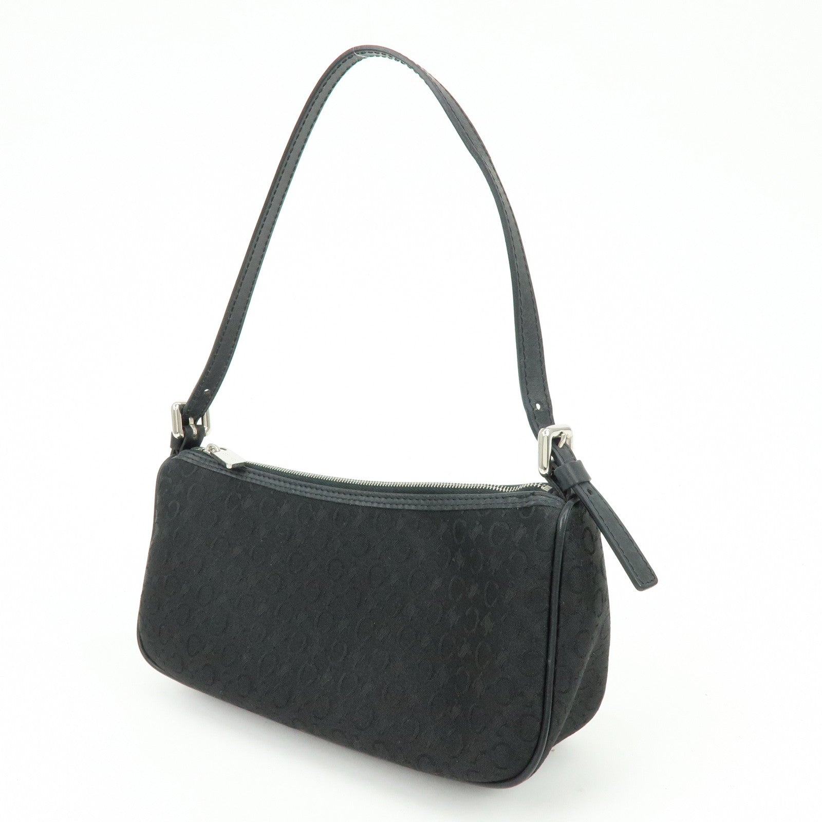 CELINE C Macadam Leather Shoulder Hand Bag Accessory Pouch Black