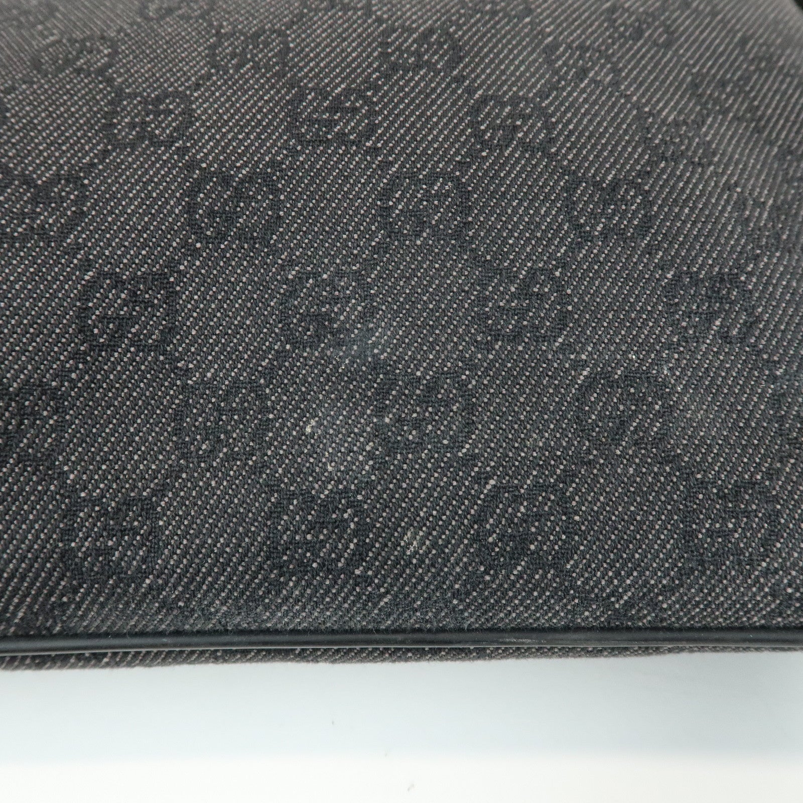 GUCCI GG Monogram GG Denim Shoulder Crossbody Bag Black 190628