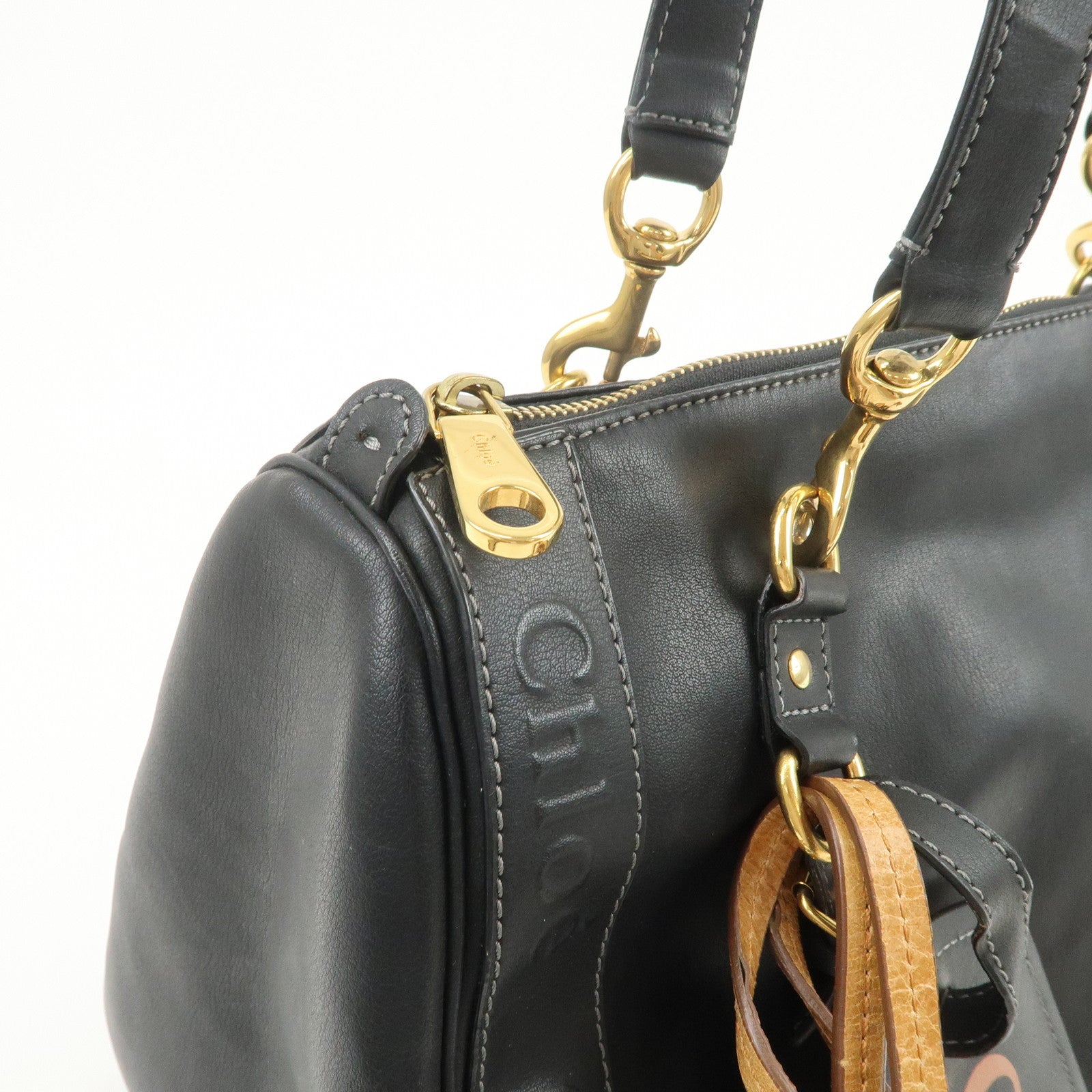 Chloe Eden Leather Shoulder Bag Hand Bag Tote Bag Black