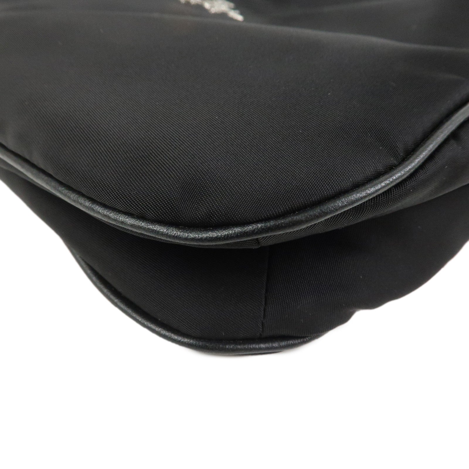 PRADA Nylon Leather Shouldr Bag Hand Bag Black BR4894