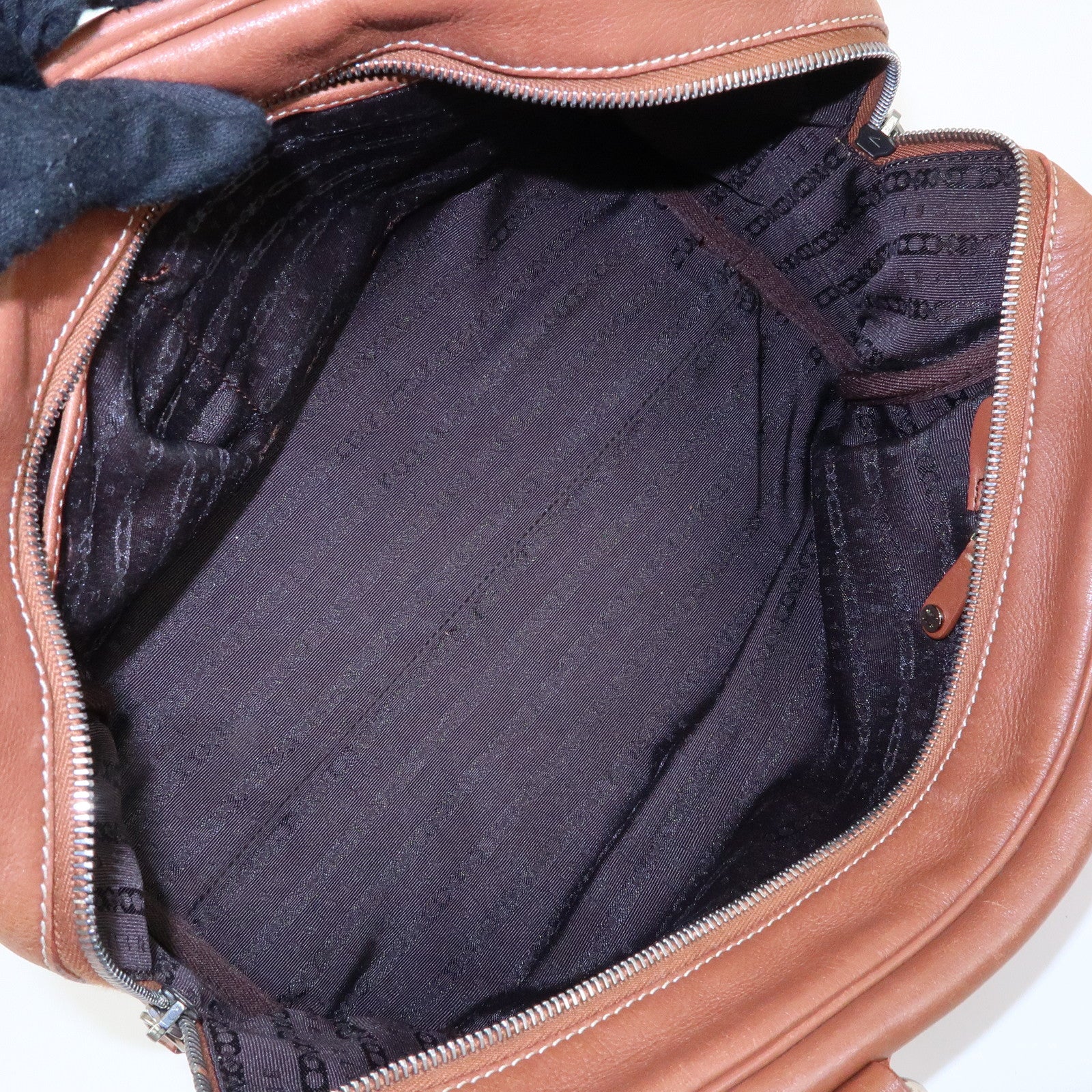 CELINE Boogie Bag Leather Hand Bag Tote Bag Brown