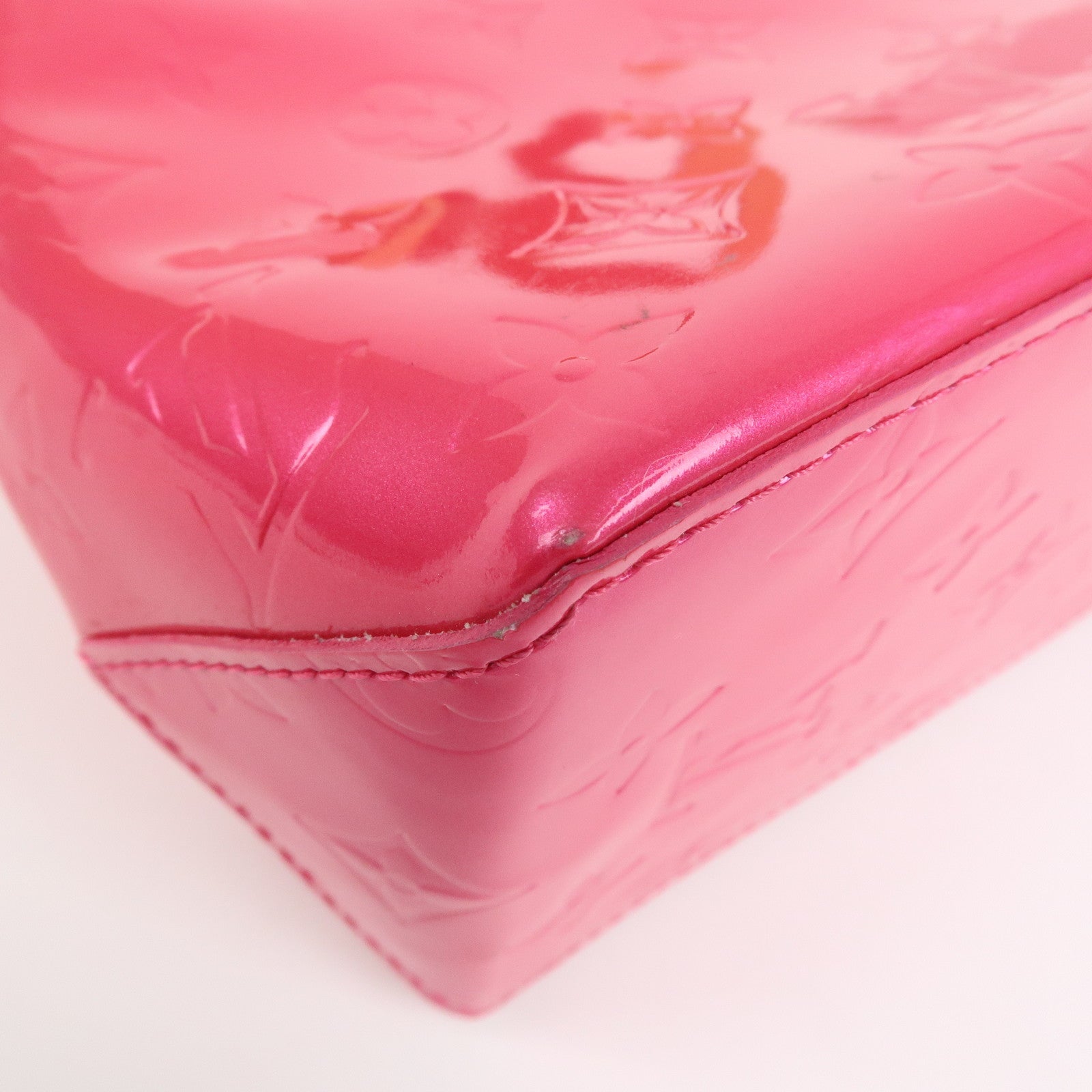 Louis Vuitton Monogram Vernis Lead PM Hand Bag Fuchsia Pink M91221