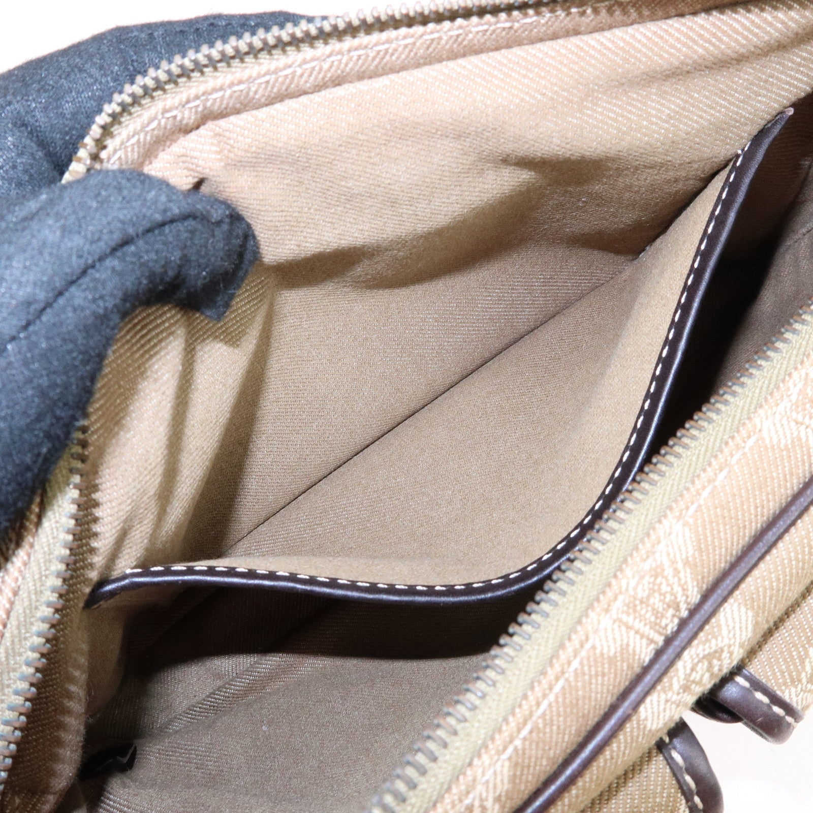 CELINE Macadam Canvas Leather Shoulder Bag Crossbody Bag Brown