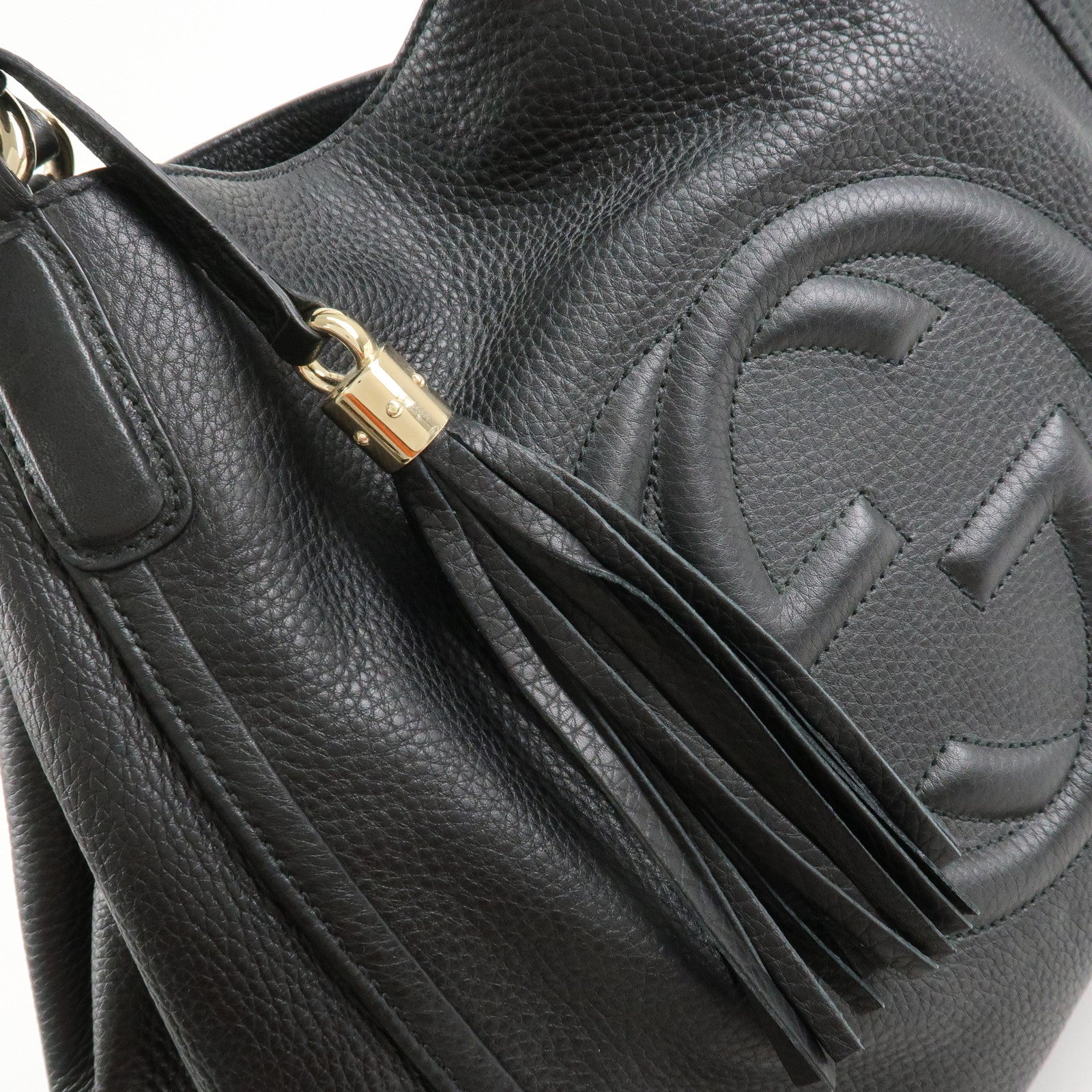 GUCCI SOHO Cellarius Leather Tote Bag Shoulder Bag Black 282309 Used