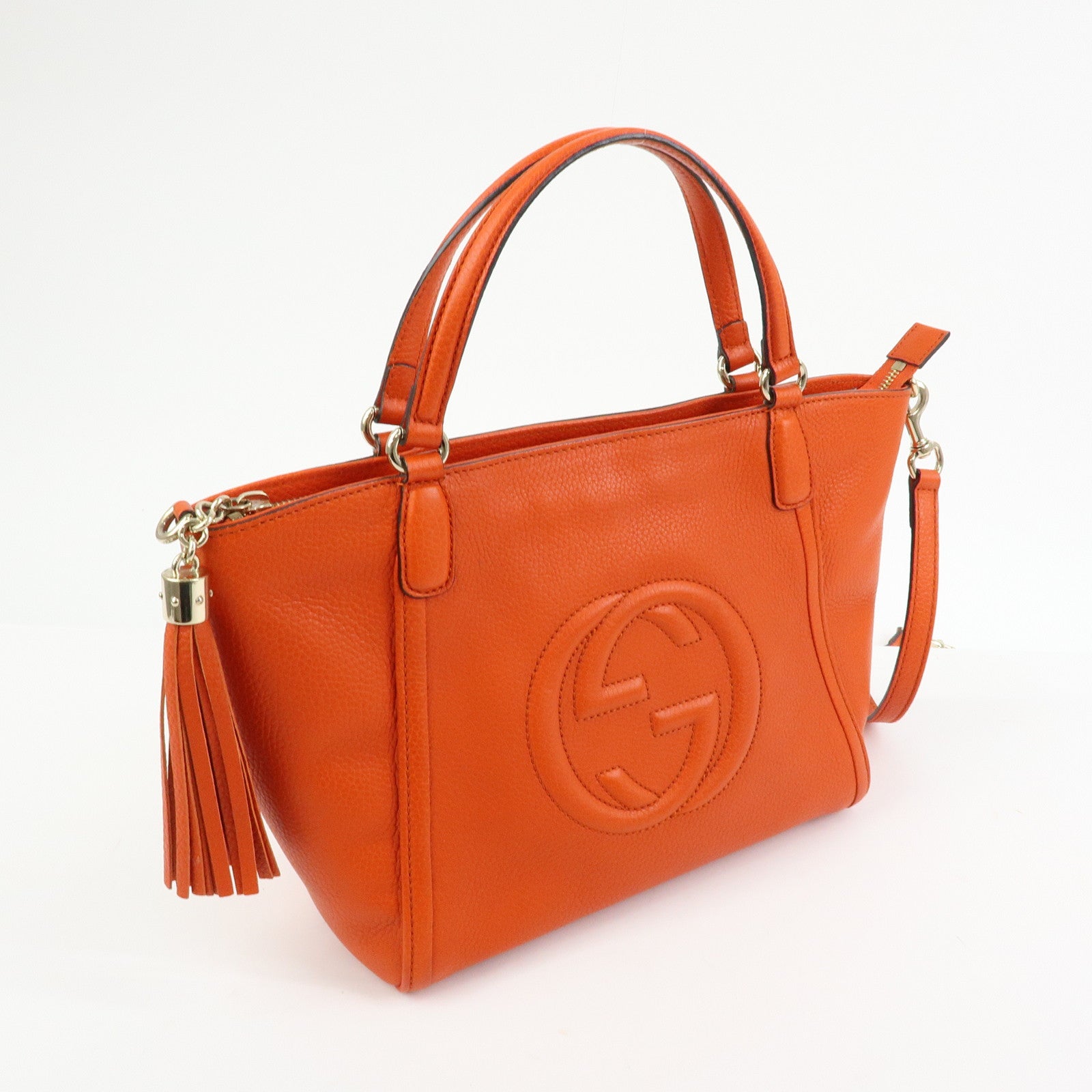GUCCI SOHO Interlocking G Leather 2Way Bag Hand Shoulder Bag 369176
