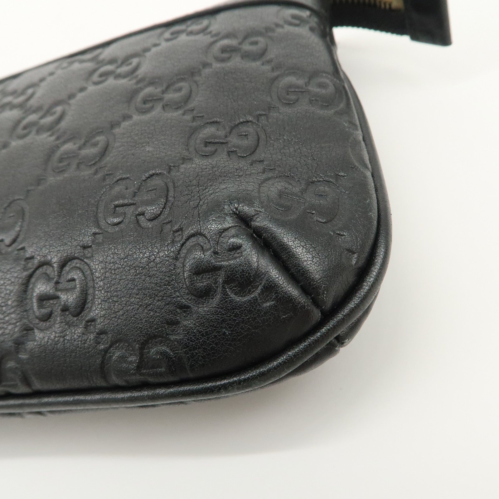 GUCCI Guccissima Leather Clutch Bag Pouch Black 274181