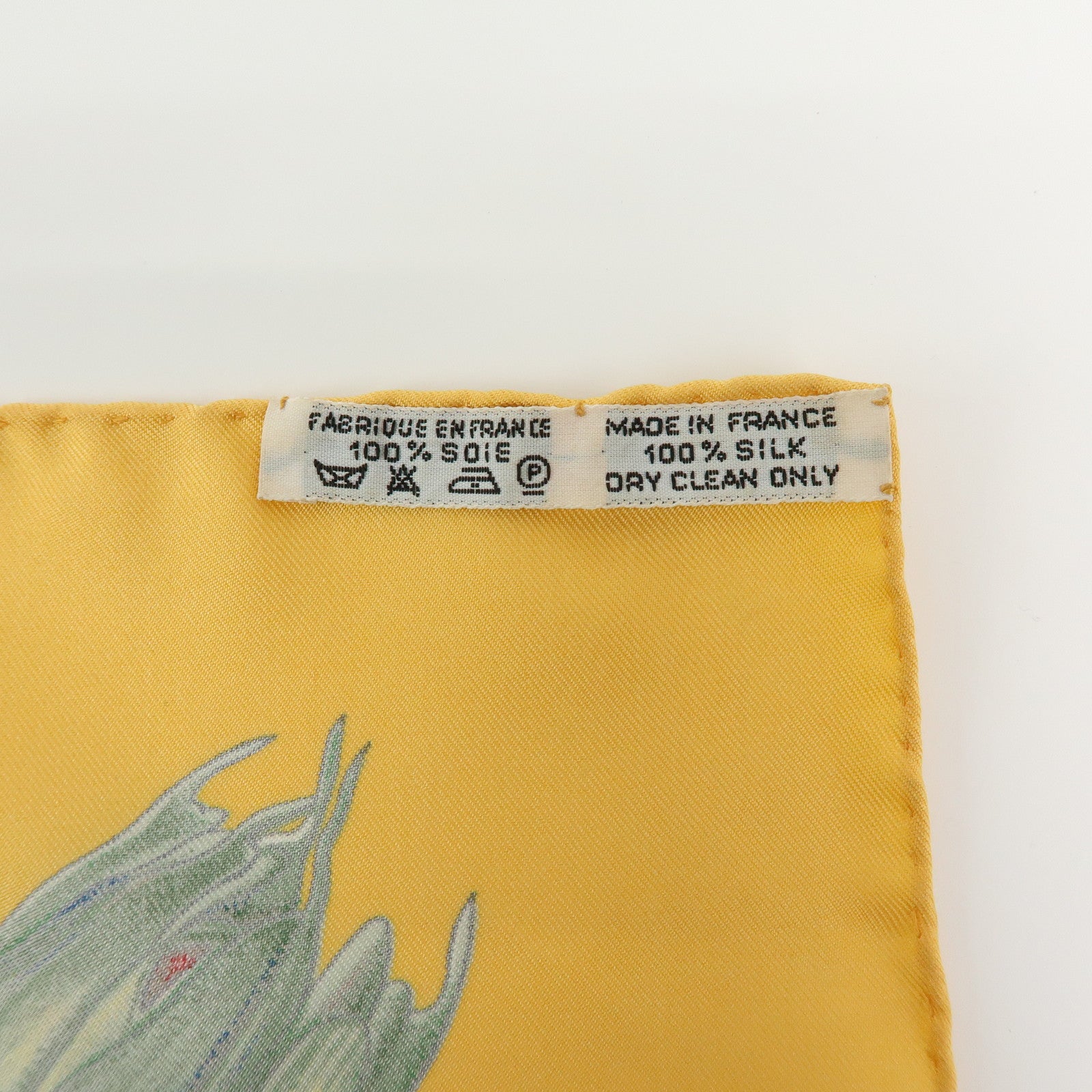 HERMES Carre 90 Silk 100% Scarf PASSIFLORES Orange Green Brown