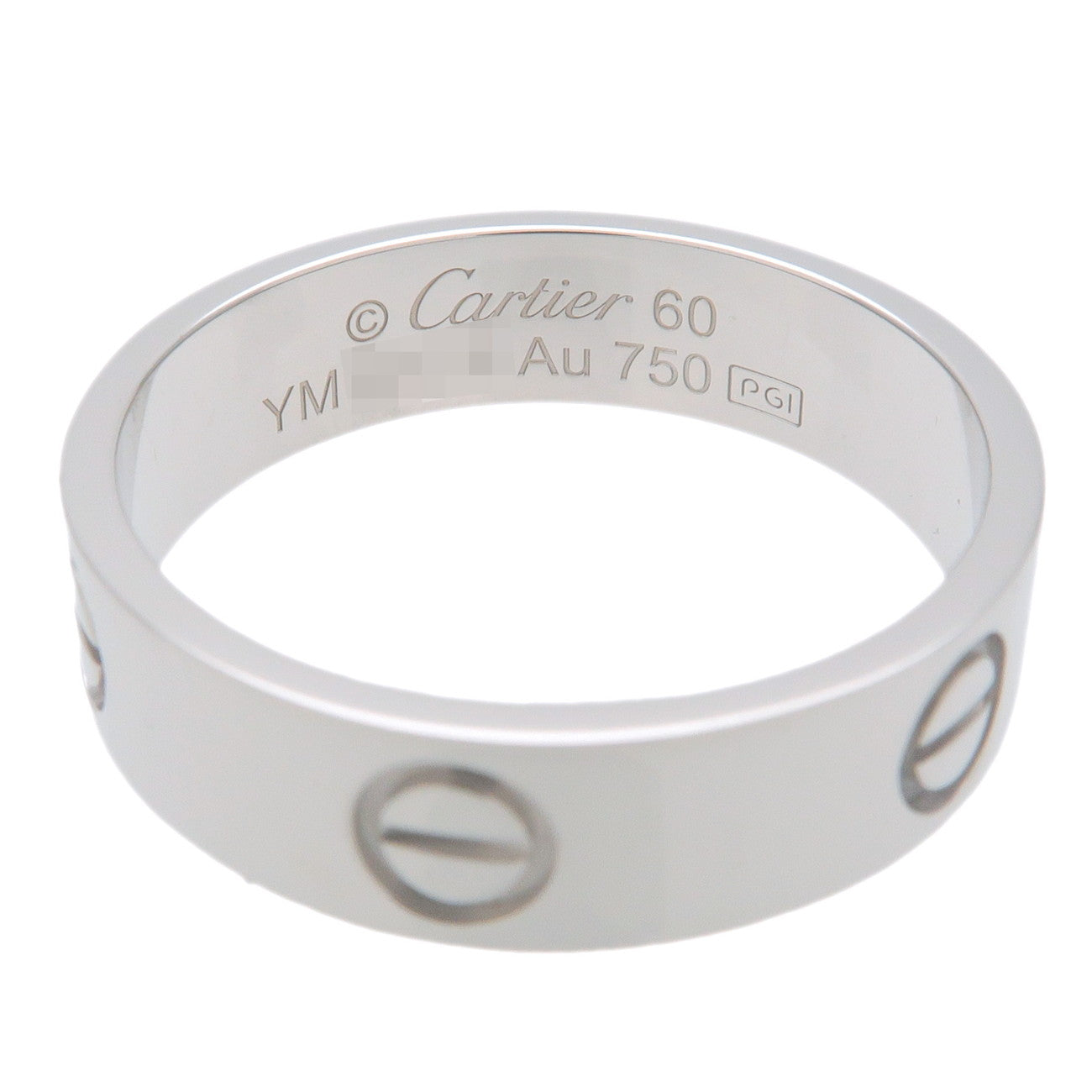 Cartier Love Ring #60 K18WG White Gold US9-9.5 EU60 HK21 Used