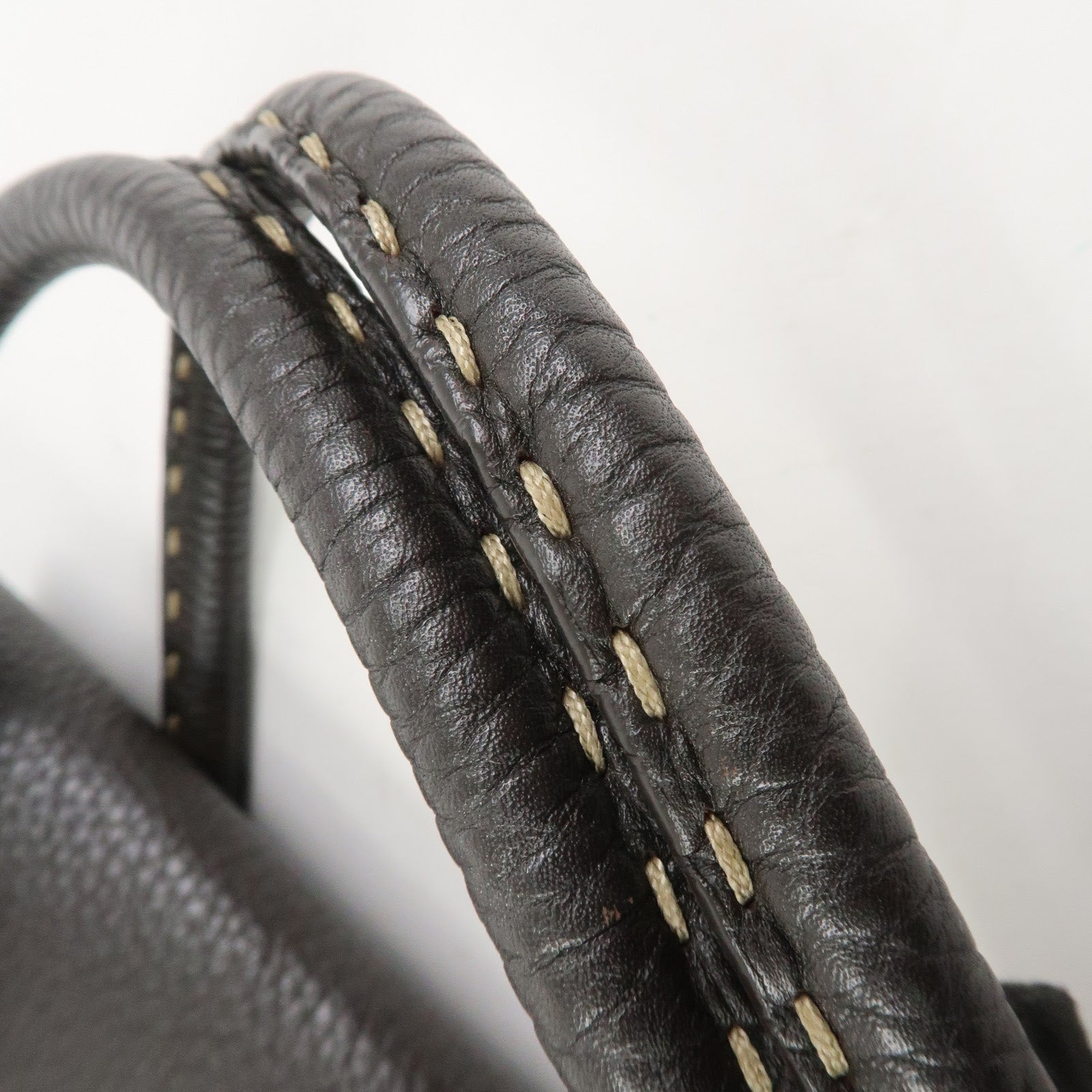 FENDI Selleria Leather Hand Bag Shoulder Bag Brown 8BR656