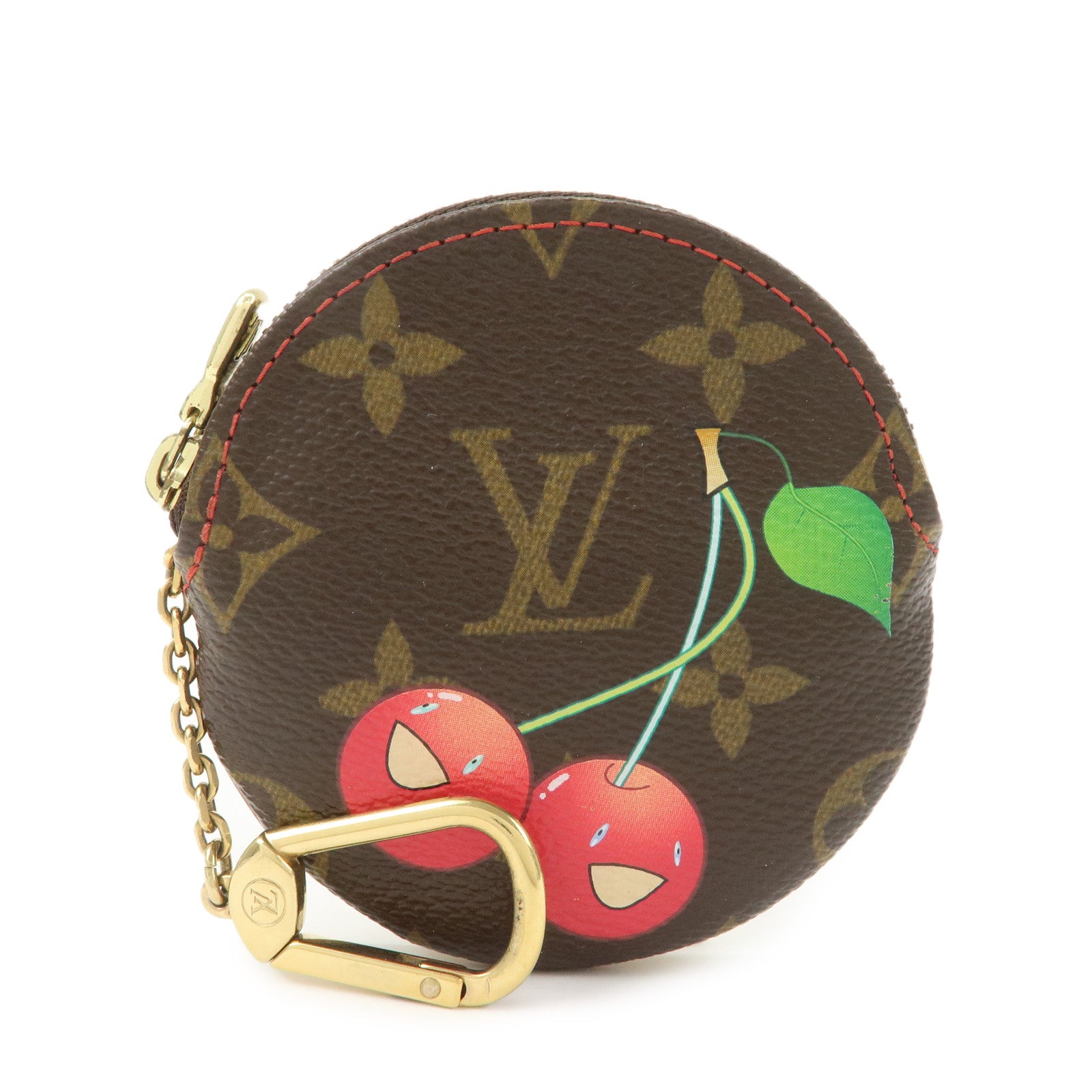 Louis Vuitton Monogram Cherry Porte Monnaie Rond Coin Case M95043