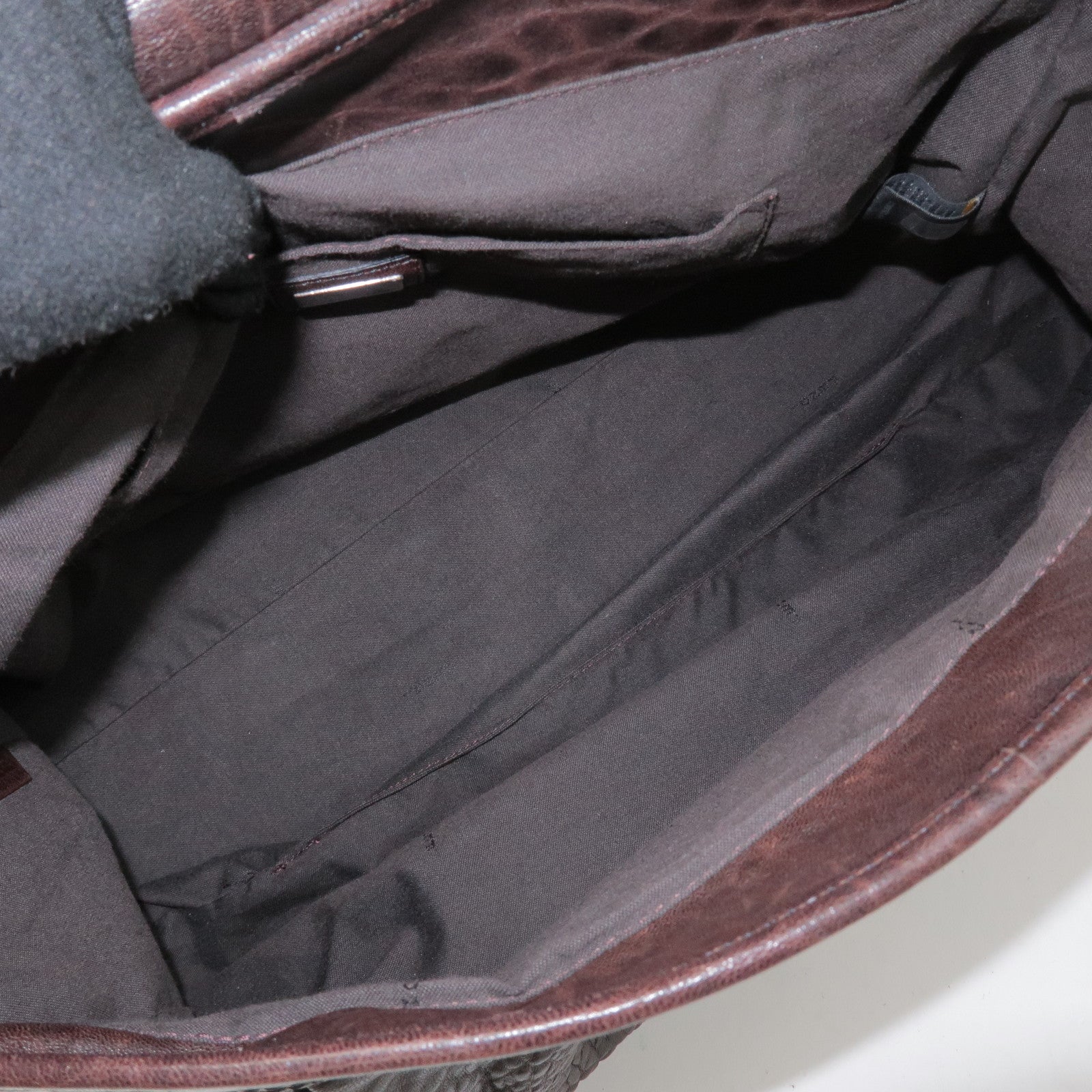 FENDI Zucca Leather PVC Coated Canvas B Bag Boston Bag Brown 8BN166