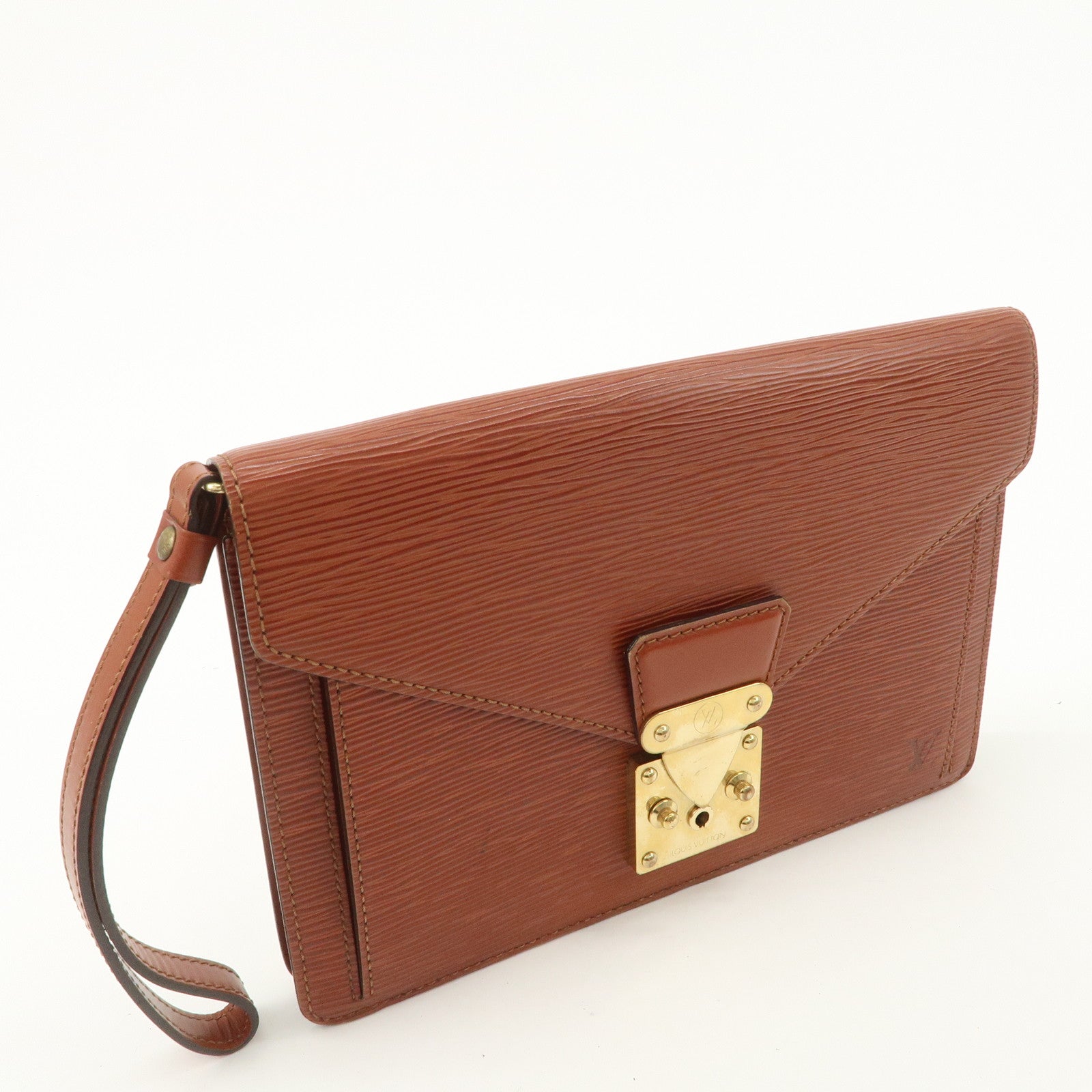 Louis Vuitton Epi Sellier Dragonne Clutch Bag Kenya Brown M52618