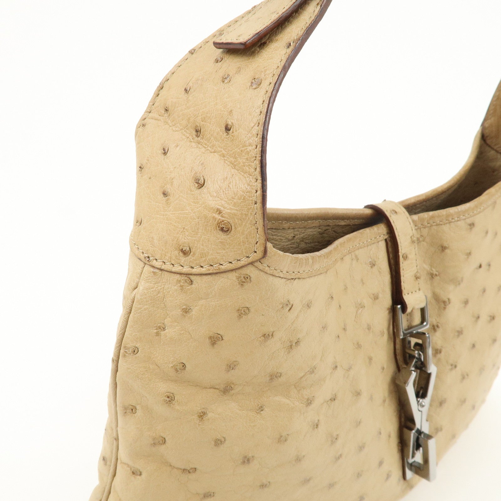 GUCCI Kandensky Leather Shoulder Bag Hand Bag Beige 001・4057