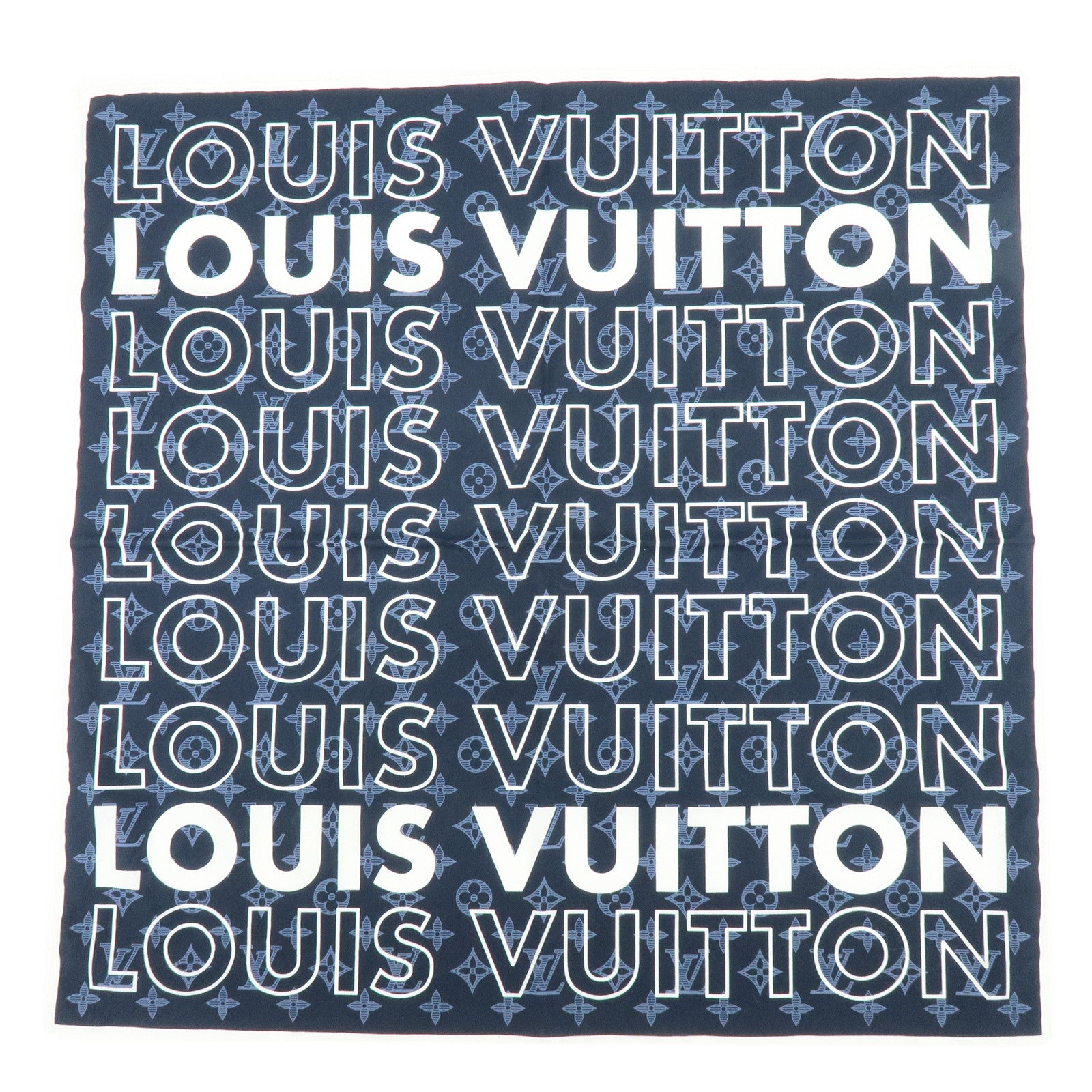 Louis Vuitton Monogram Cotton 100% Logo Scarf Handkerchief MP2306