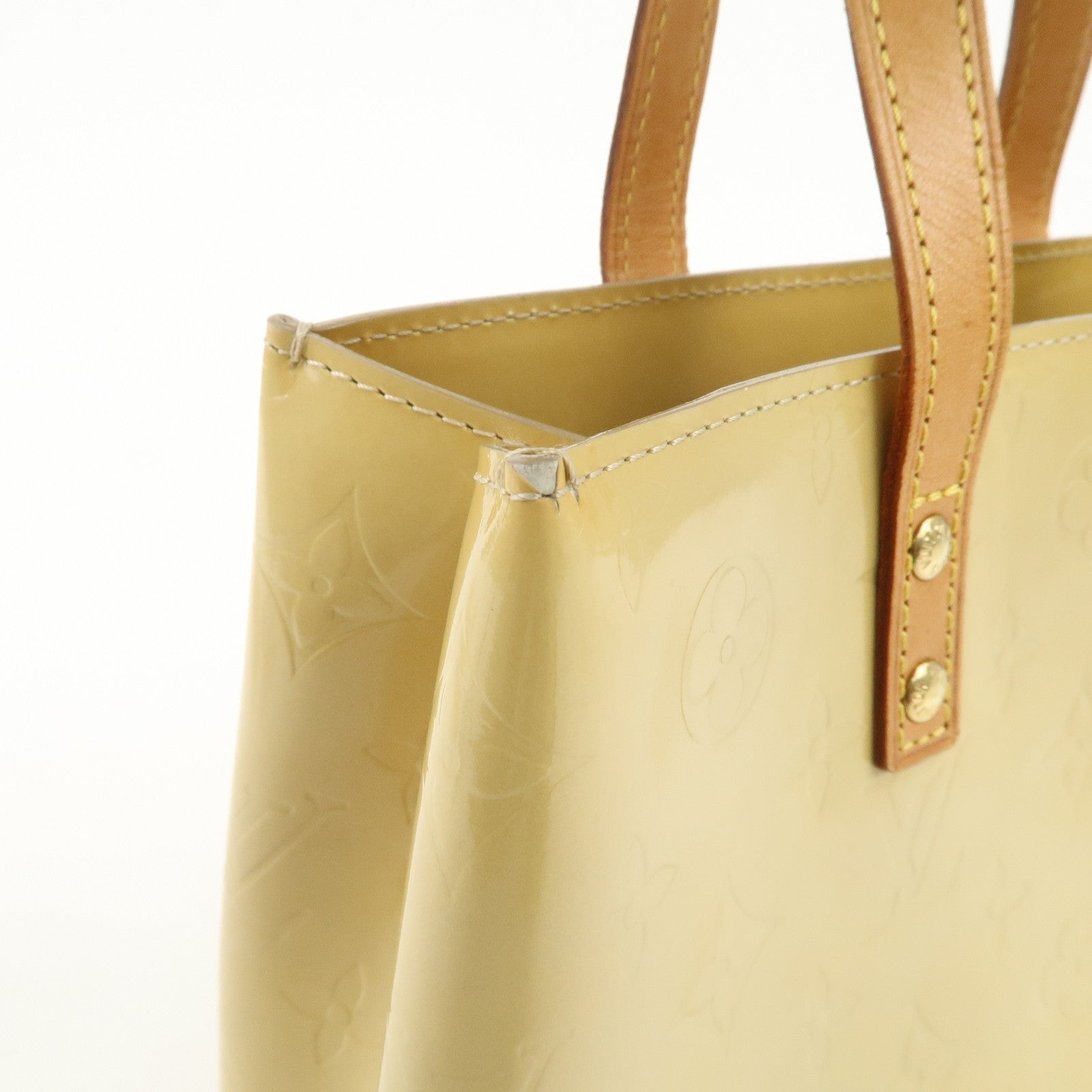 Louis Vuitton Monogram Vernis Lead PM Hand Bag Beige M91144