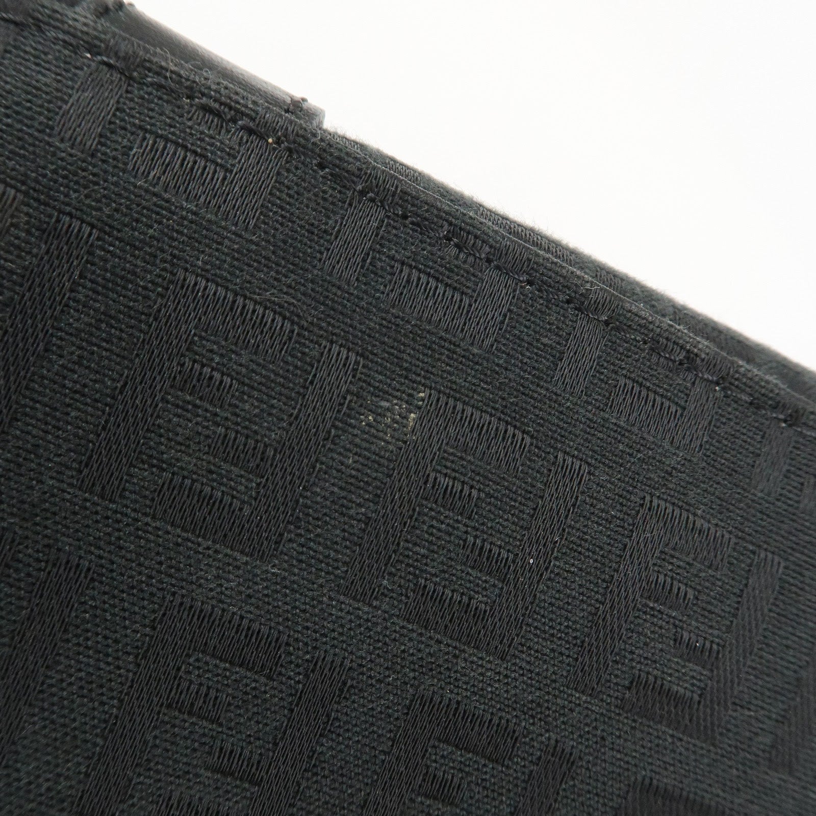 FENDI Zucchino Canvas Leather Tote Bag Shoulder Bag Black 8BH215 Used