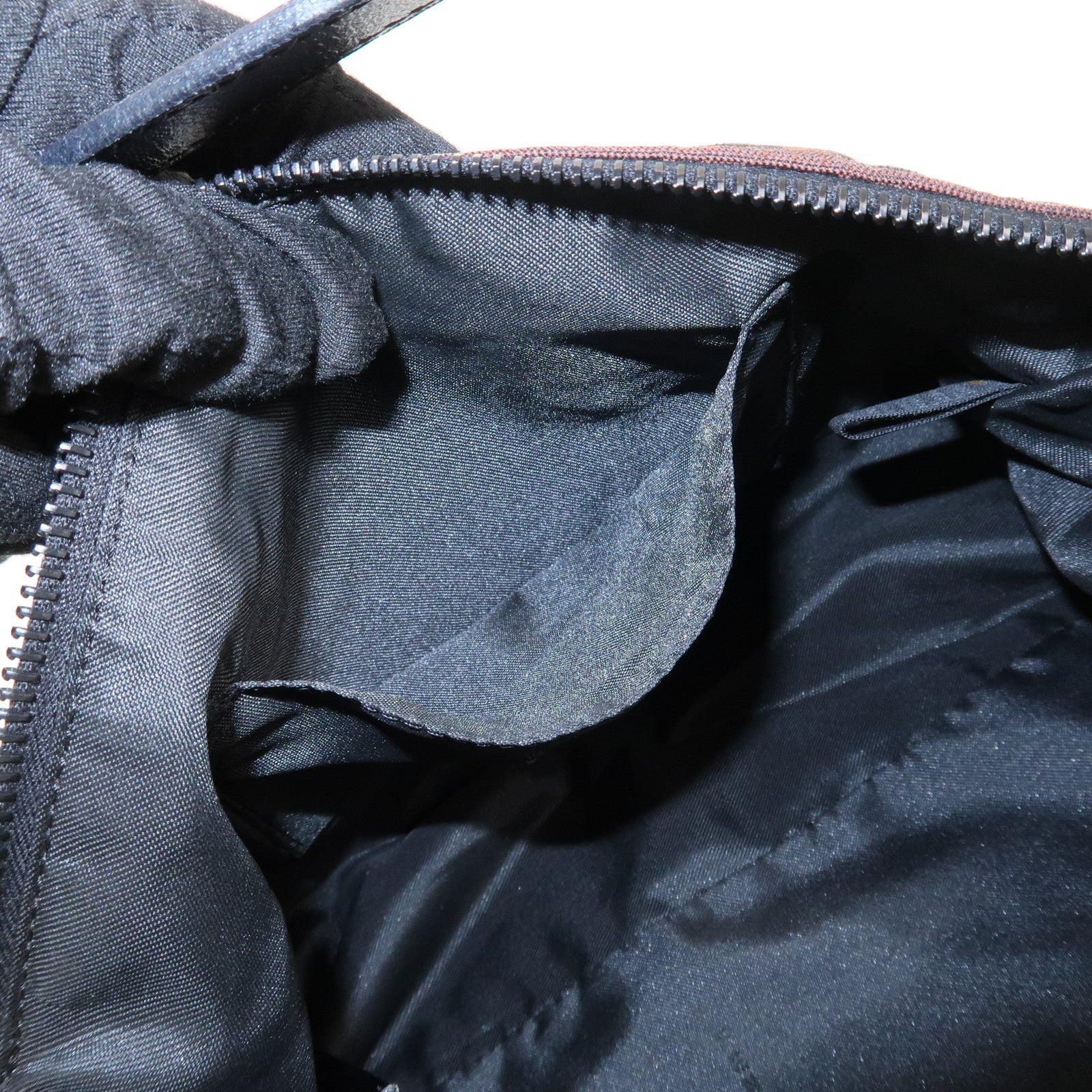 FENDI Zucchino Canvas Leather Shoulder Bag Hand Bag Brown 8BR444