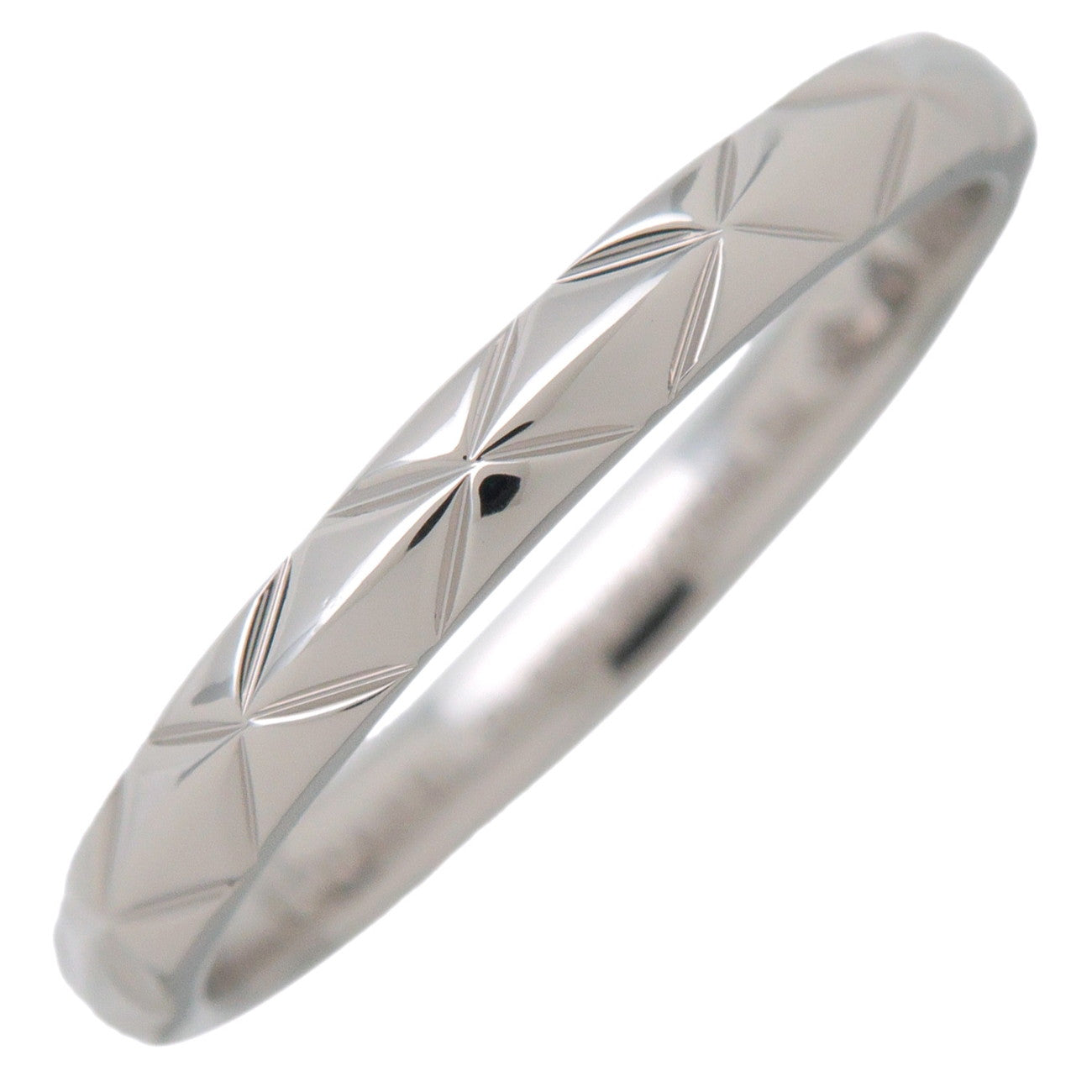 CHANEL Matelasse Ring PT950 Platinum US6.5 EU54 HK15 J2820