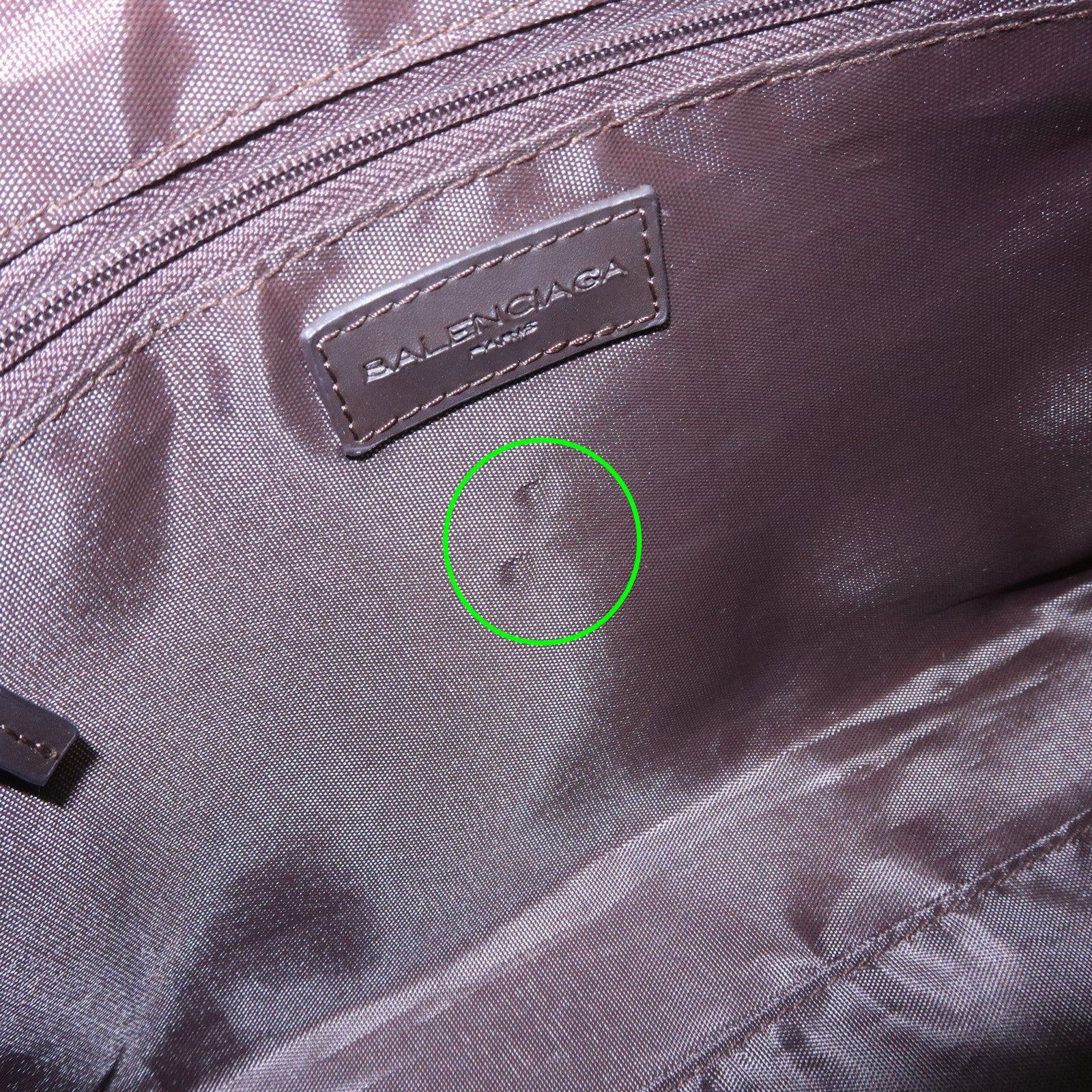 BALENCIAGA Leather Canvas Shoulder Bag Beige Brown