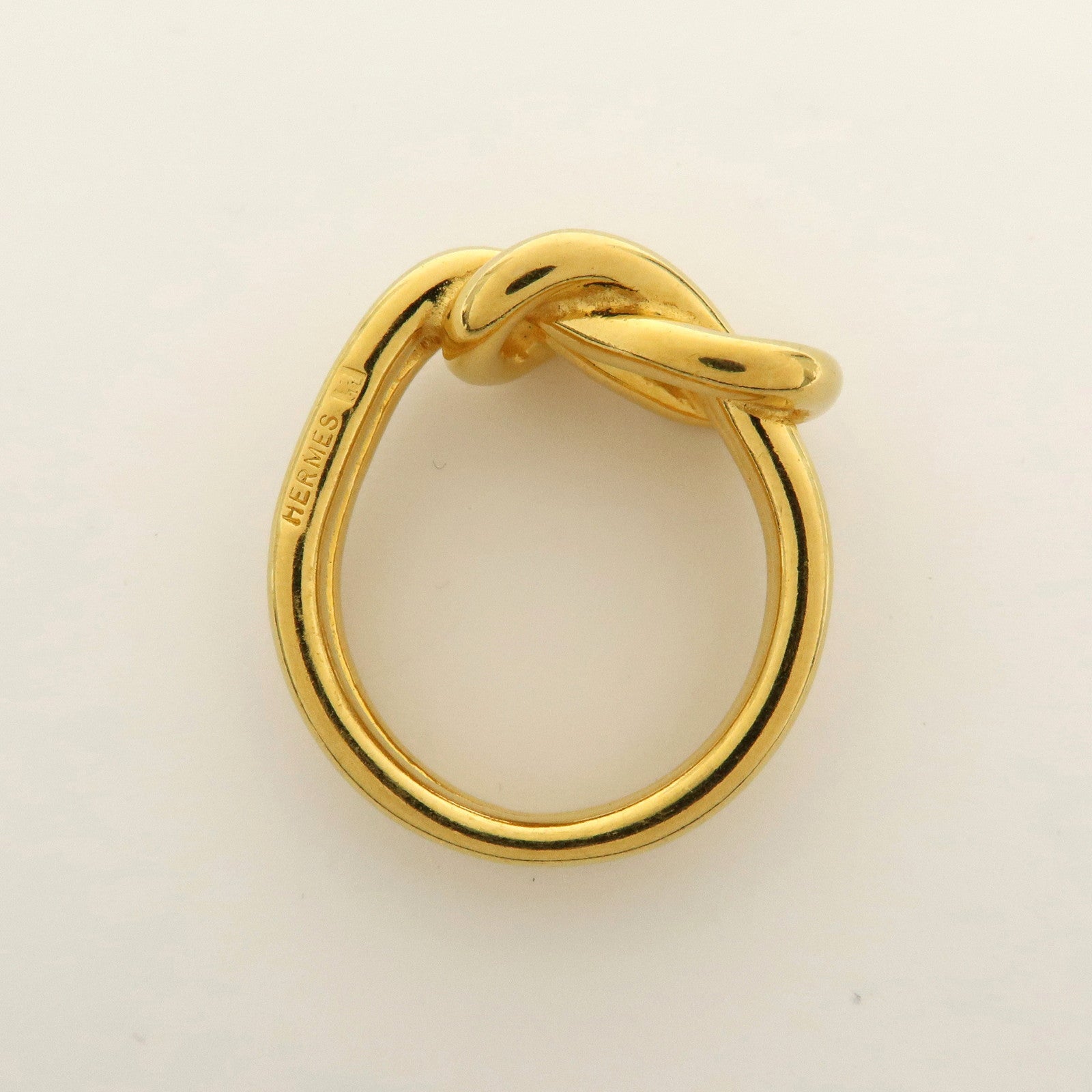 HERMES Atame Metal Scarf Ring Scarf Charm Gold