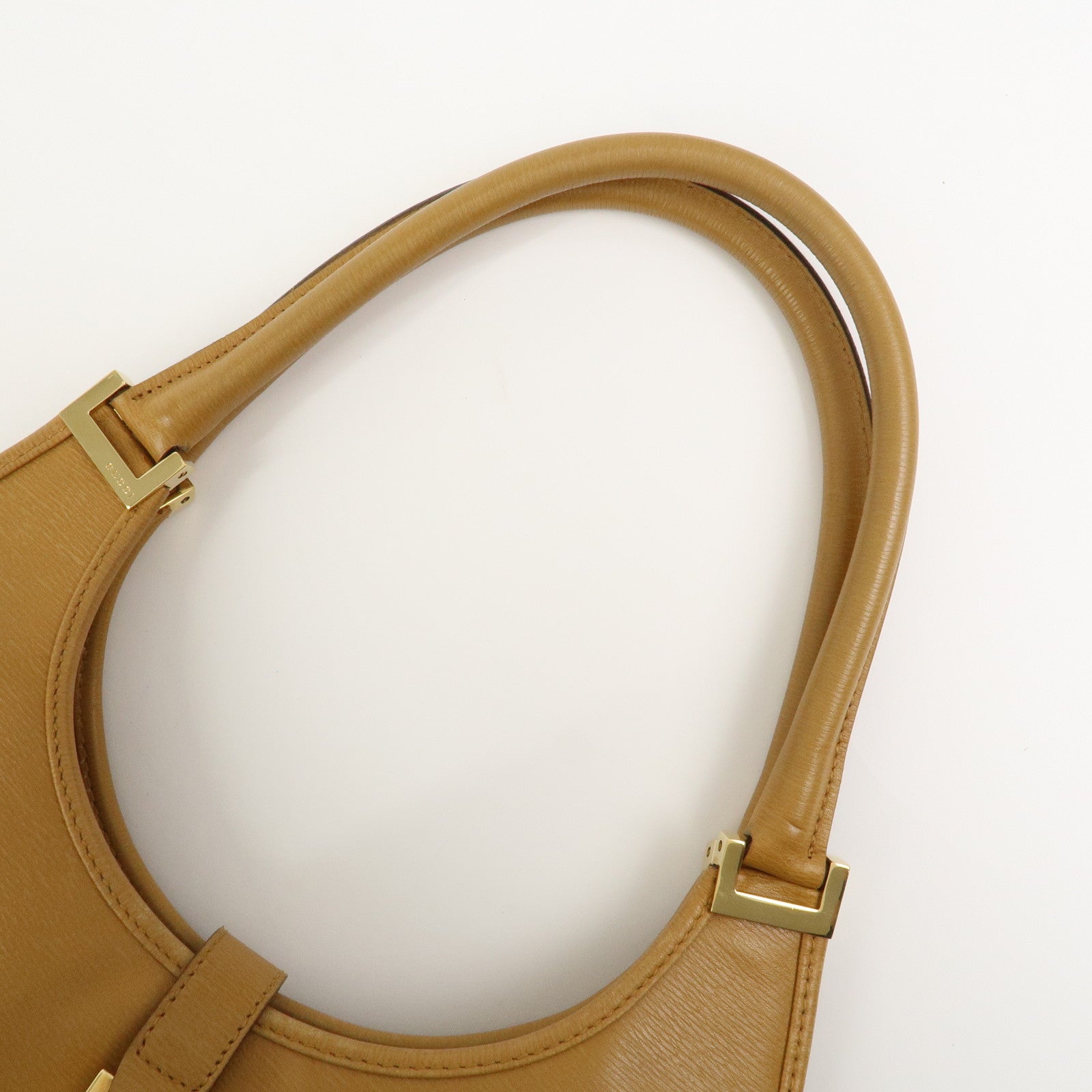 GUCCI Jackie Logo Leather Shoulder Bag Hand Bag Brown 002・1067