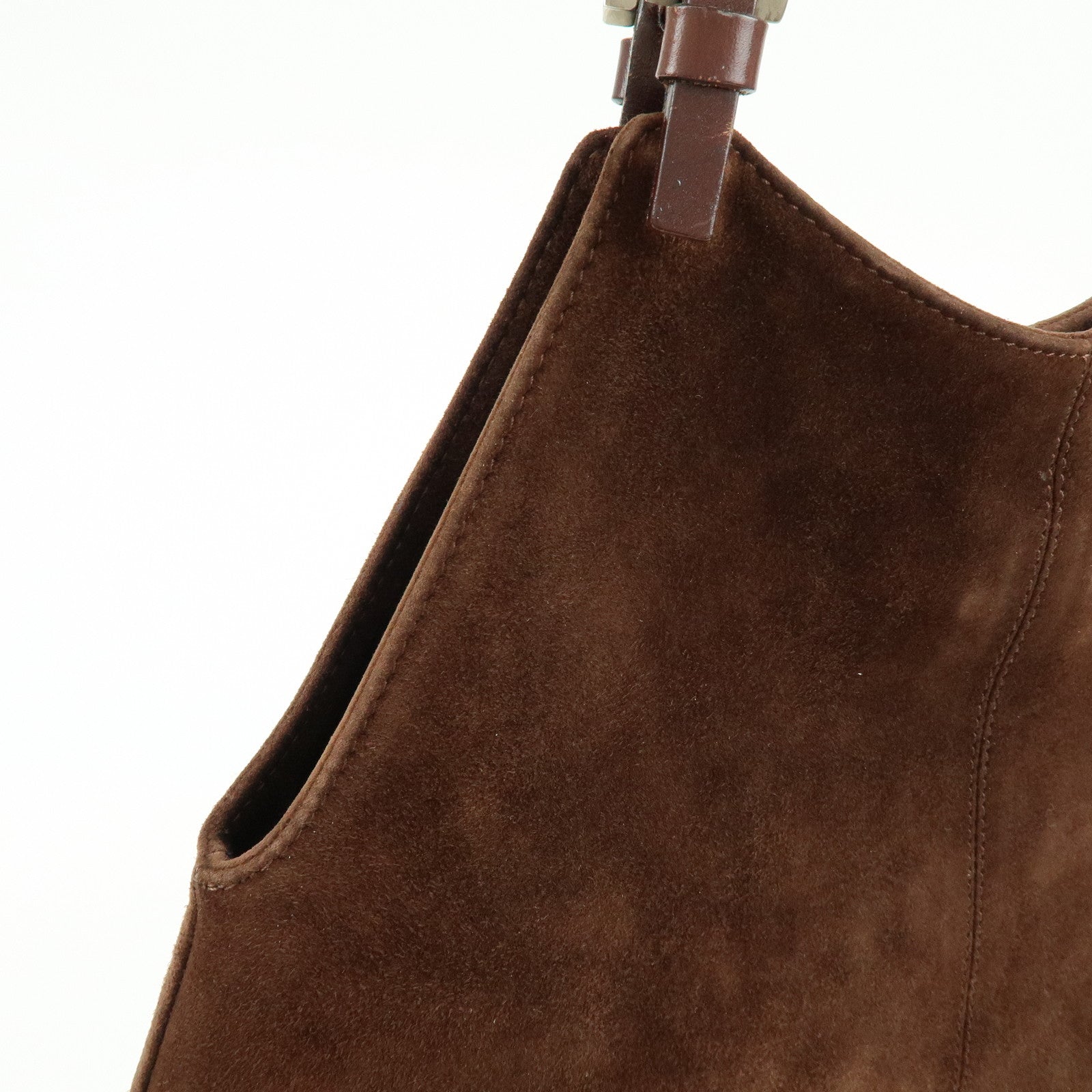 FENDI Suede Tote Bag Hand Bag Shoulder Bag Brown 26690