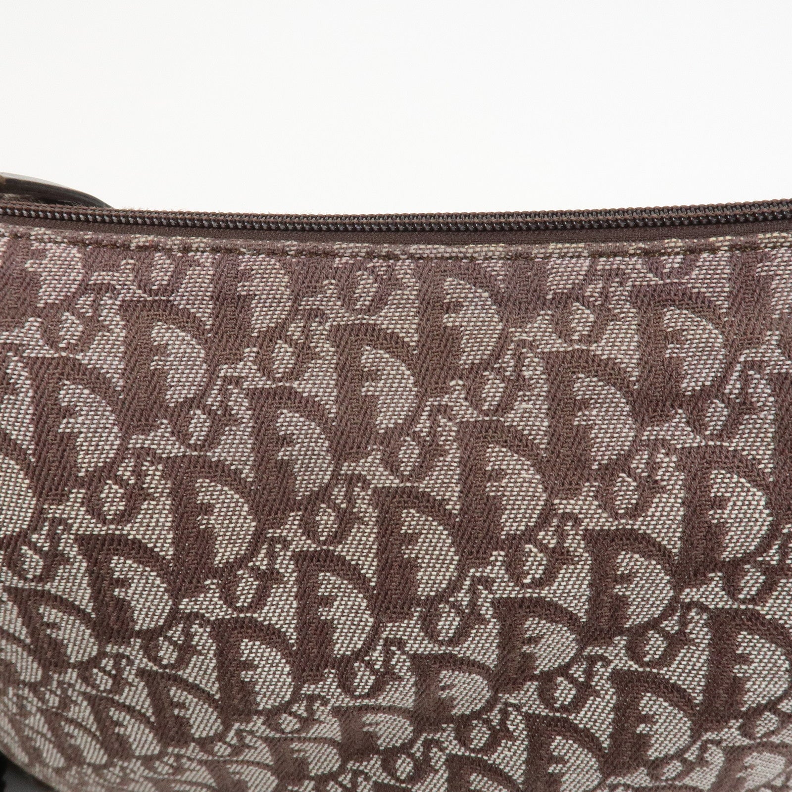 Christian Dior Trotter Jacguard Canvas Shoulder Crossbody Bag Brown