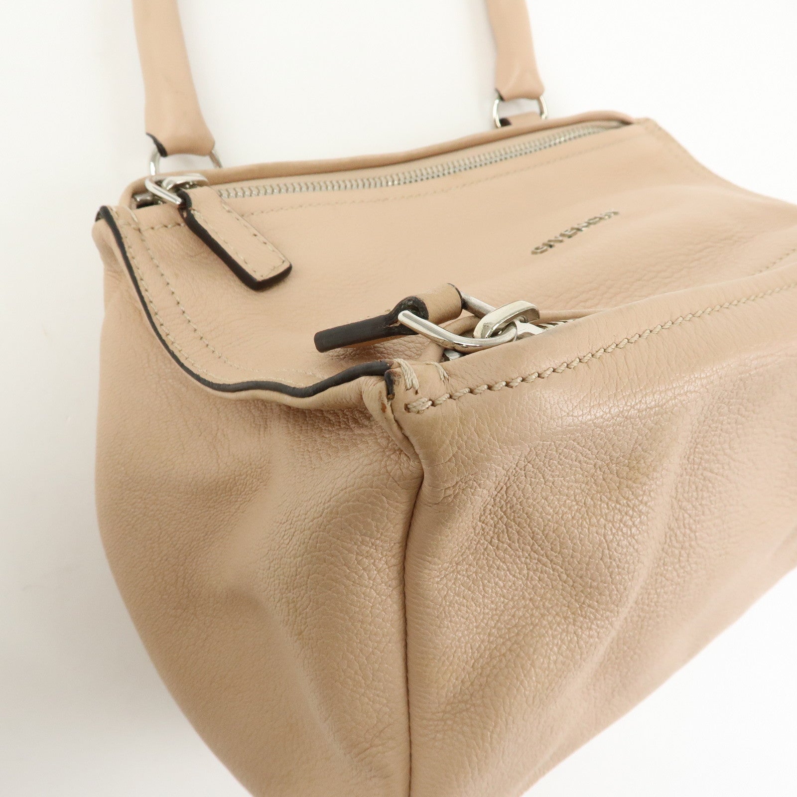 GIVENCHY Pandora Leather 2Way Bag Hand Bag Shoulder Bag Beige