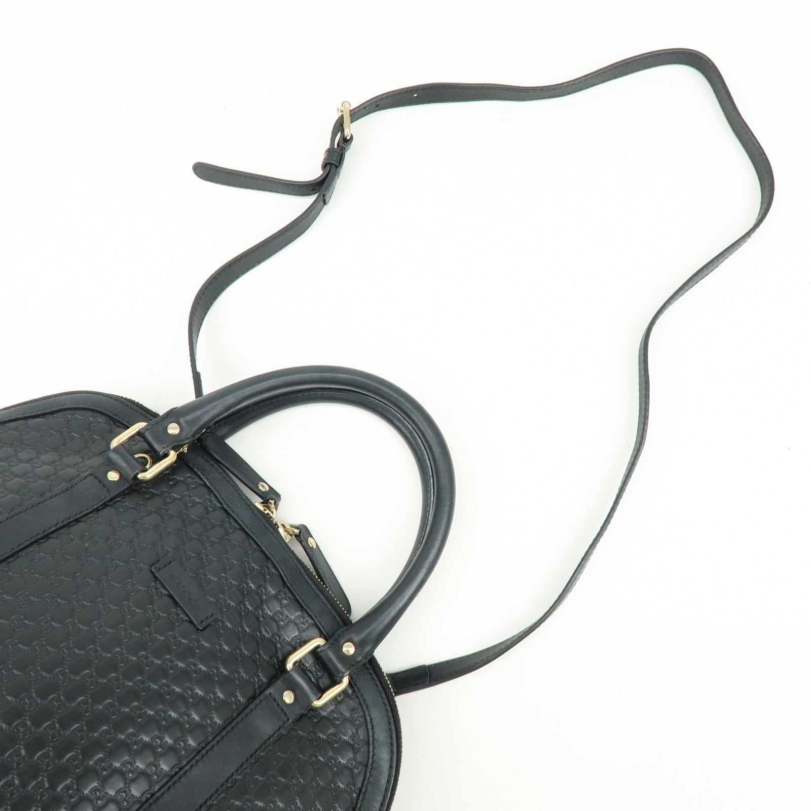 GUCCI Micro Guccissima Leather 2Way Bag Hand Bag Black 449663
