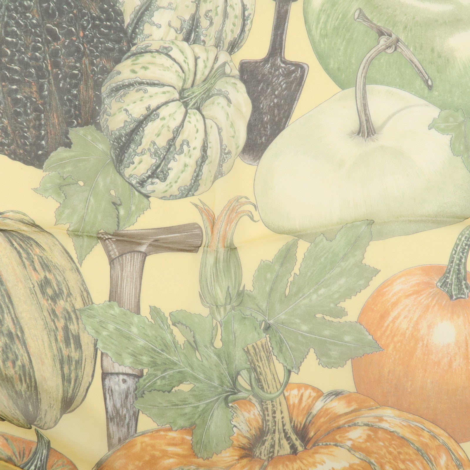 HERMES Carre 90 Silk 100% CITROUOILLES ET COLOWUINTES Pumpkin Scarf