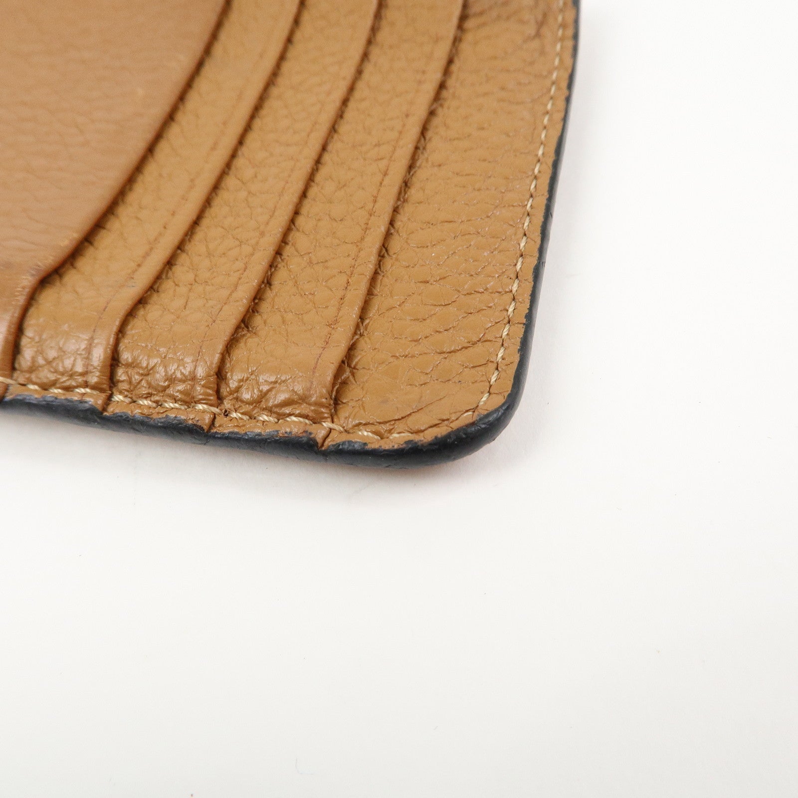 LOEWE Anagram Leather Fragment Card Case Brown