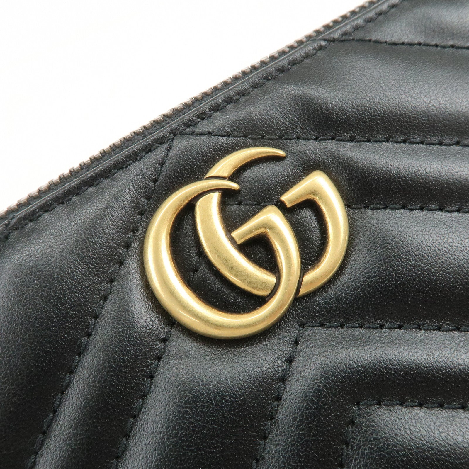 GUCCI Boat Bag GG Marmont Leather Shoulder Bag Hand Bag 739166
