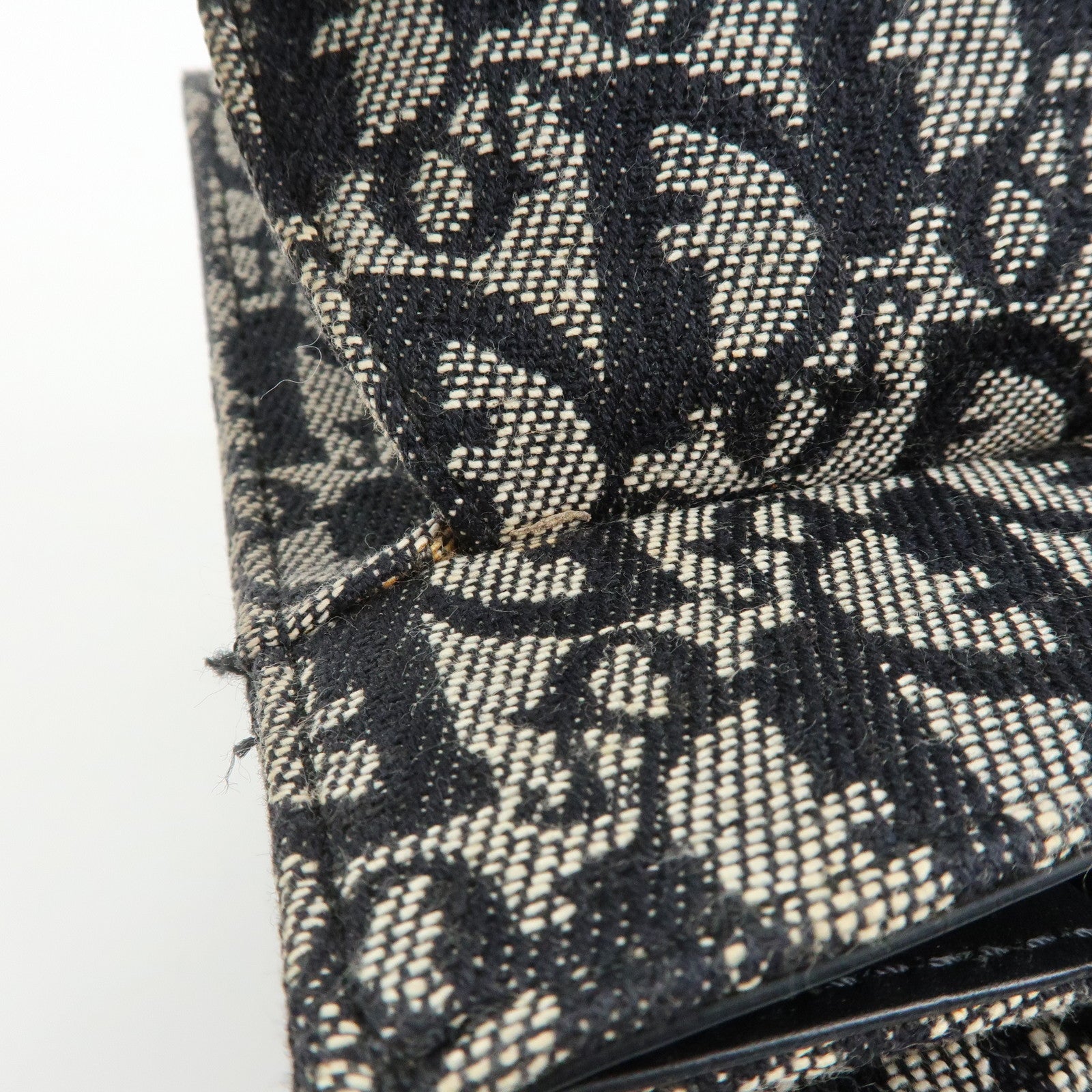 Christian Dior Trotter Saddle Jacquard Leather Shoulder Bag Black