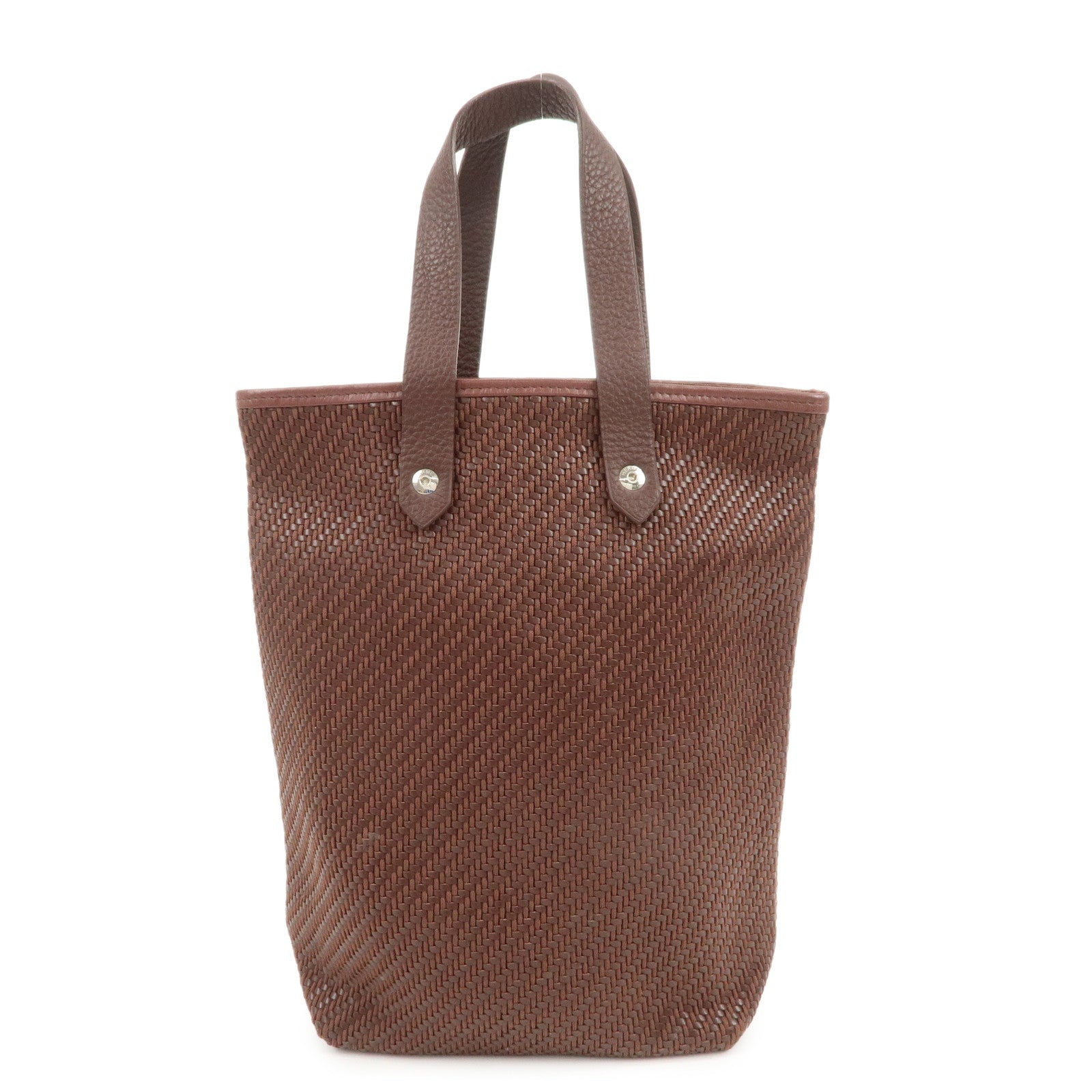 HERMES Amedaba Diago PM Leather Tote Bag Hand Bag Brown