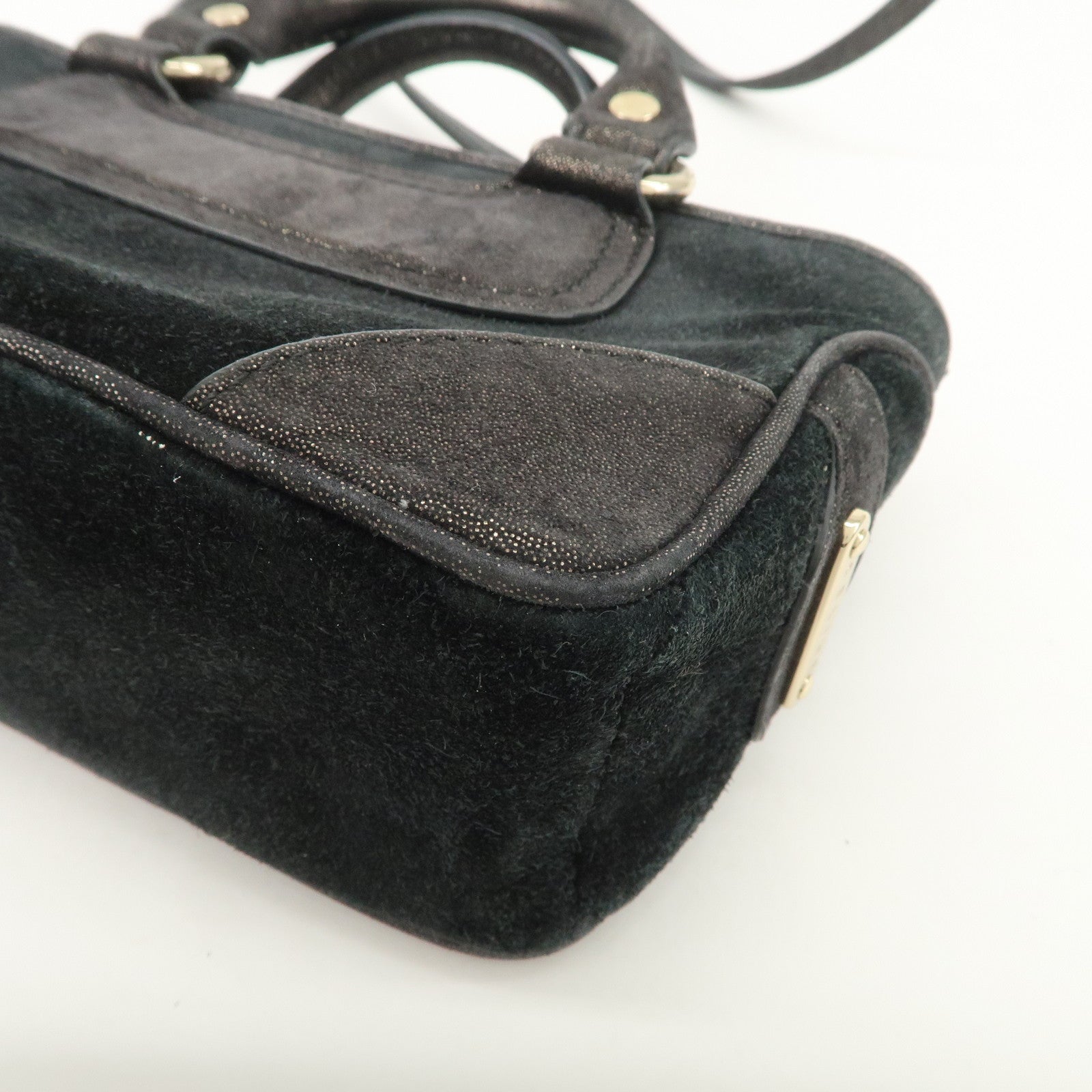 CELINE Leather Mini Boogie Bag 2Way Bag Shoulder Bag Black