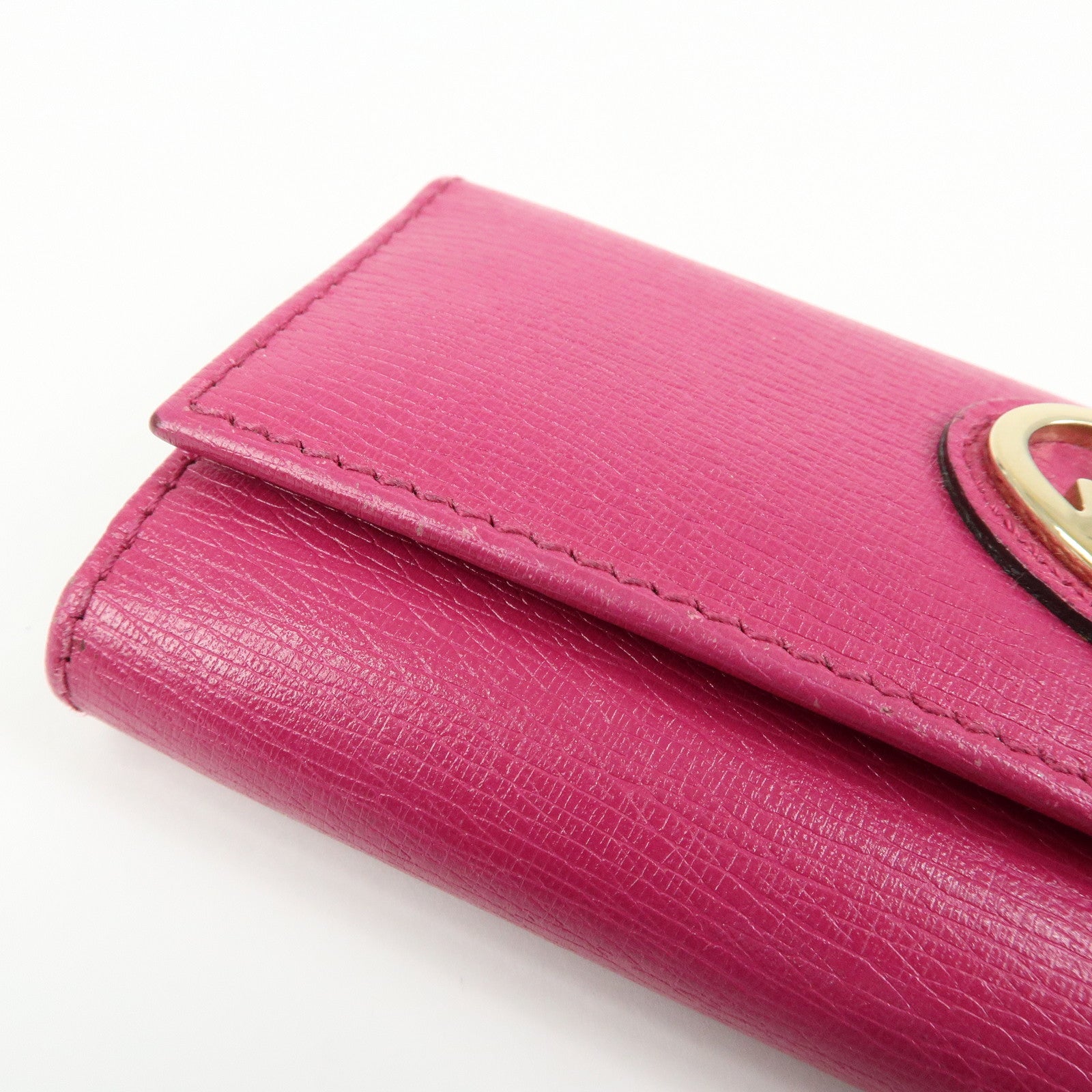 GUCCI Lovely Heart Interlocking G Leather 6 Ring Key Case 257217
