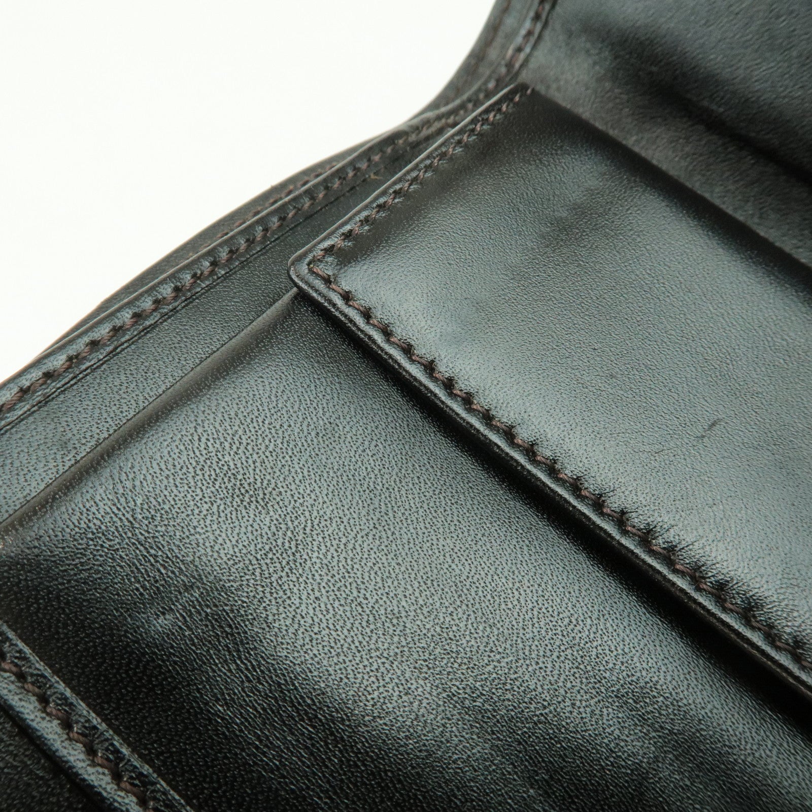 FENDI Zucchino Canvas Leather Tri-fold Wallet Beige Brown 8M0023 Used