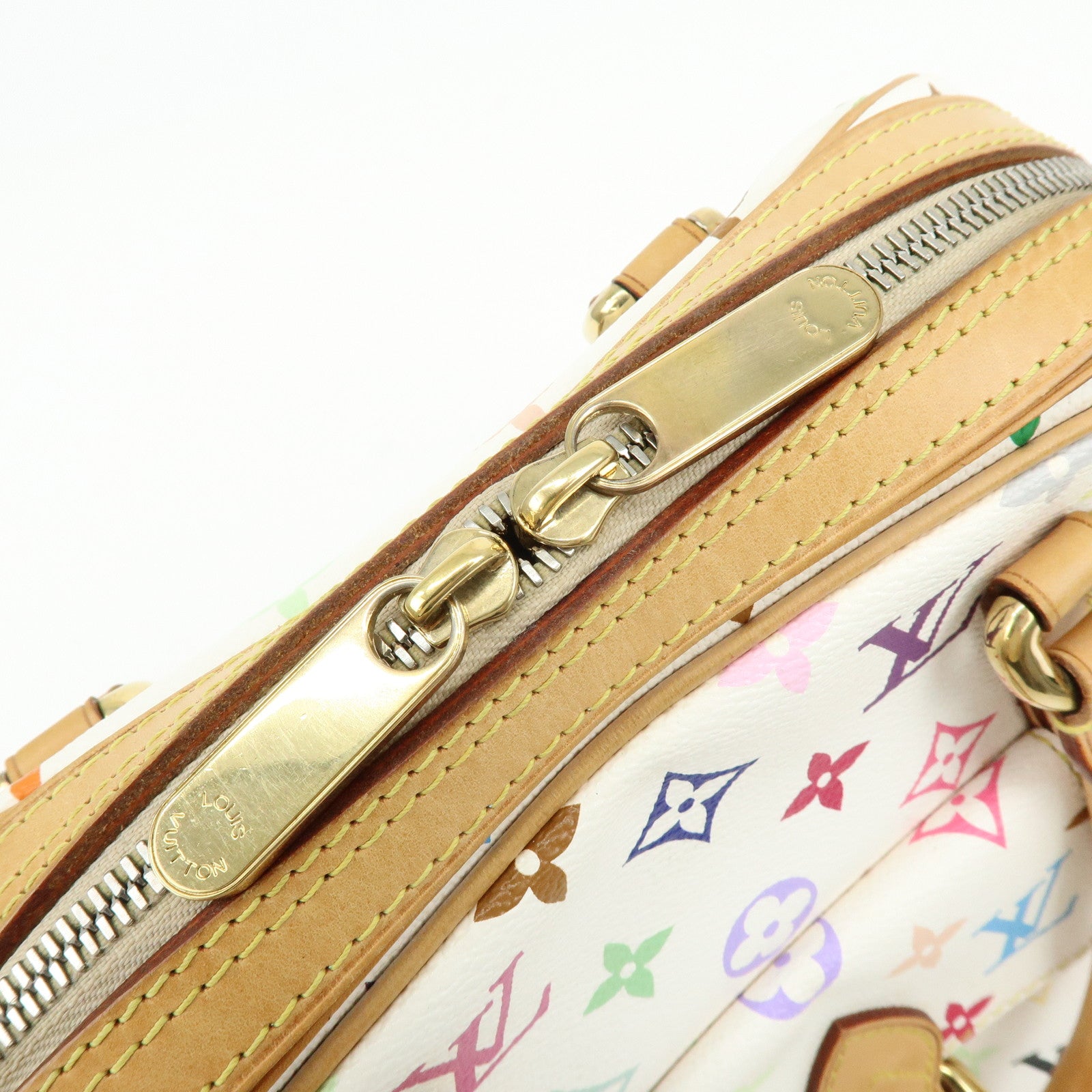 Louis Vuitton Monogram Multicolor Priscilla Hand Bag Blanc M40096 Auth Used F/S