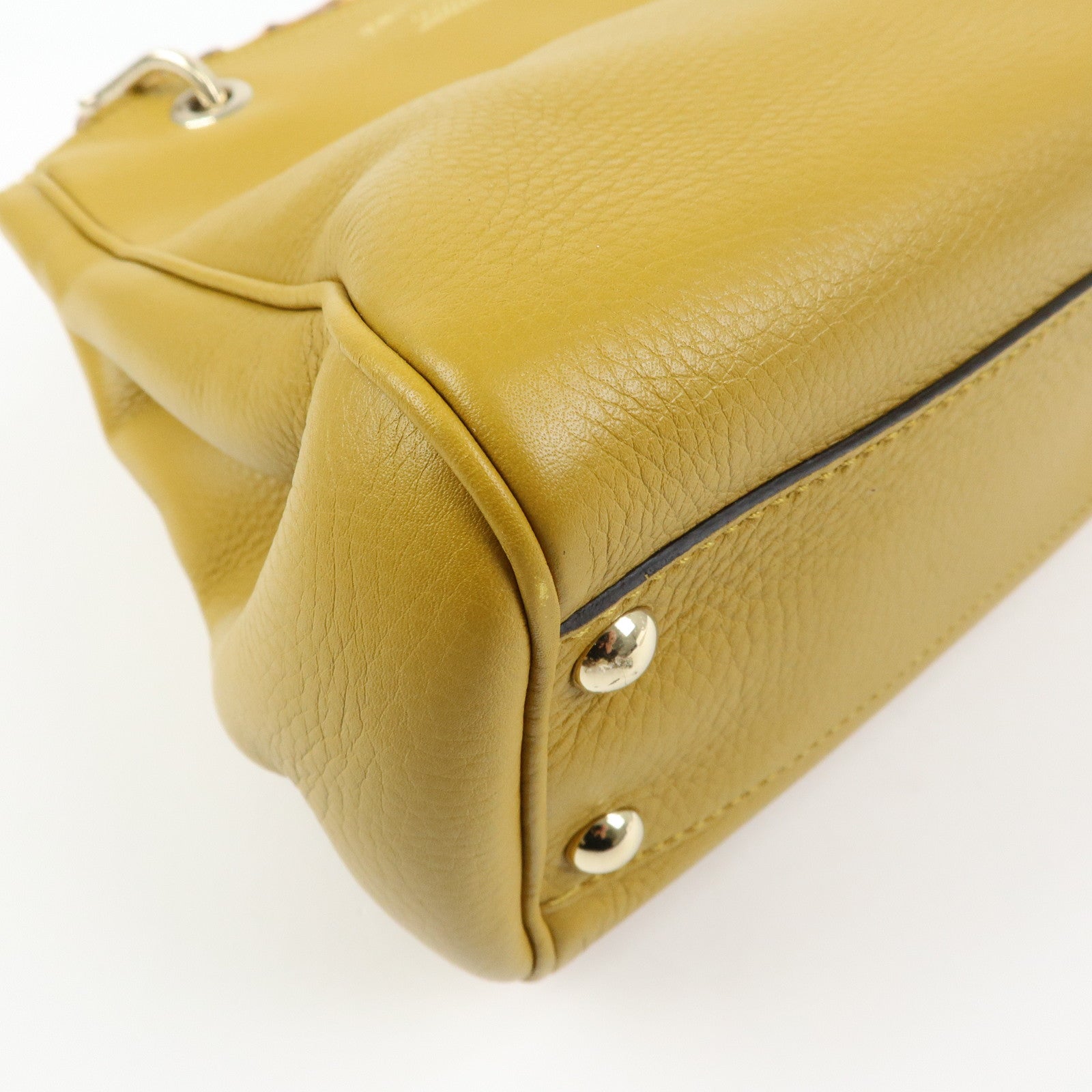 GUCCI Bamboo Leather 2Way Bag GUCCI 50years in Japan Mustard 336032