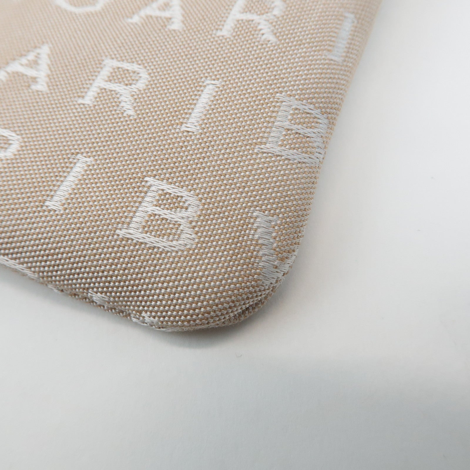 BVLGARI Logo Mania Canvas Leather Shoulder Bag Beige Brown Used