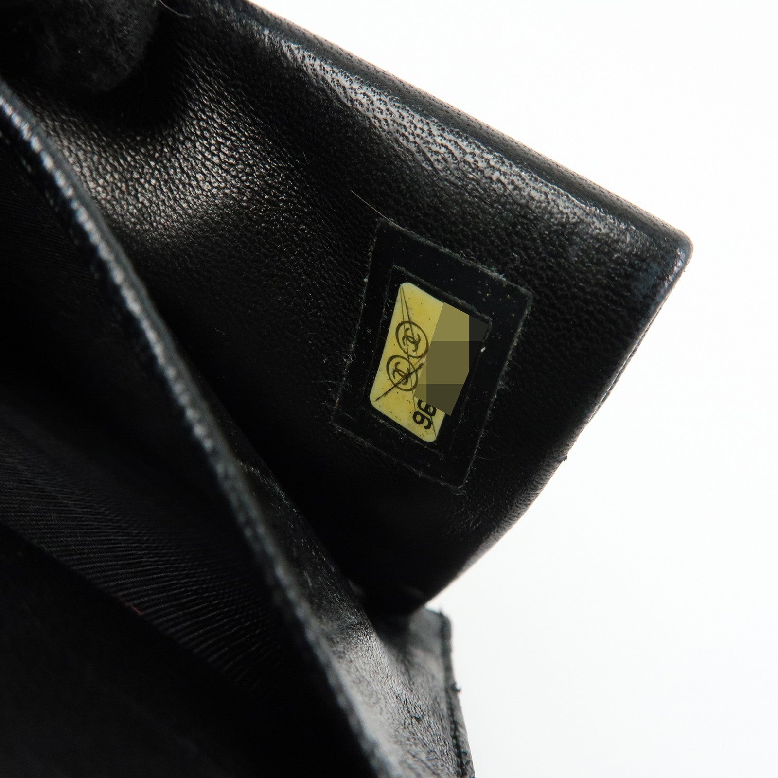 CHANEL COCO Mark Caviarskin Bi-Fold Long Wallet Black A13498