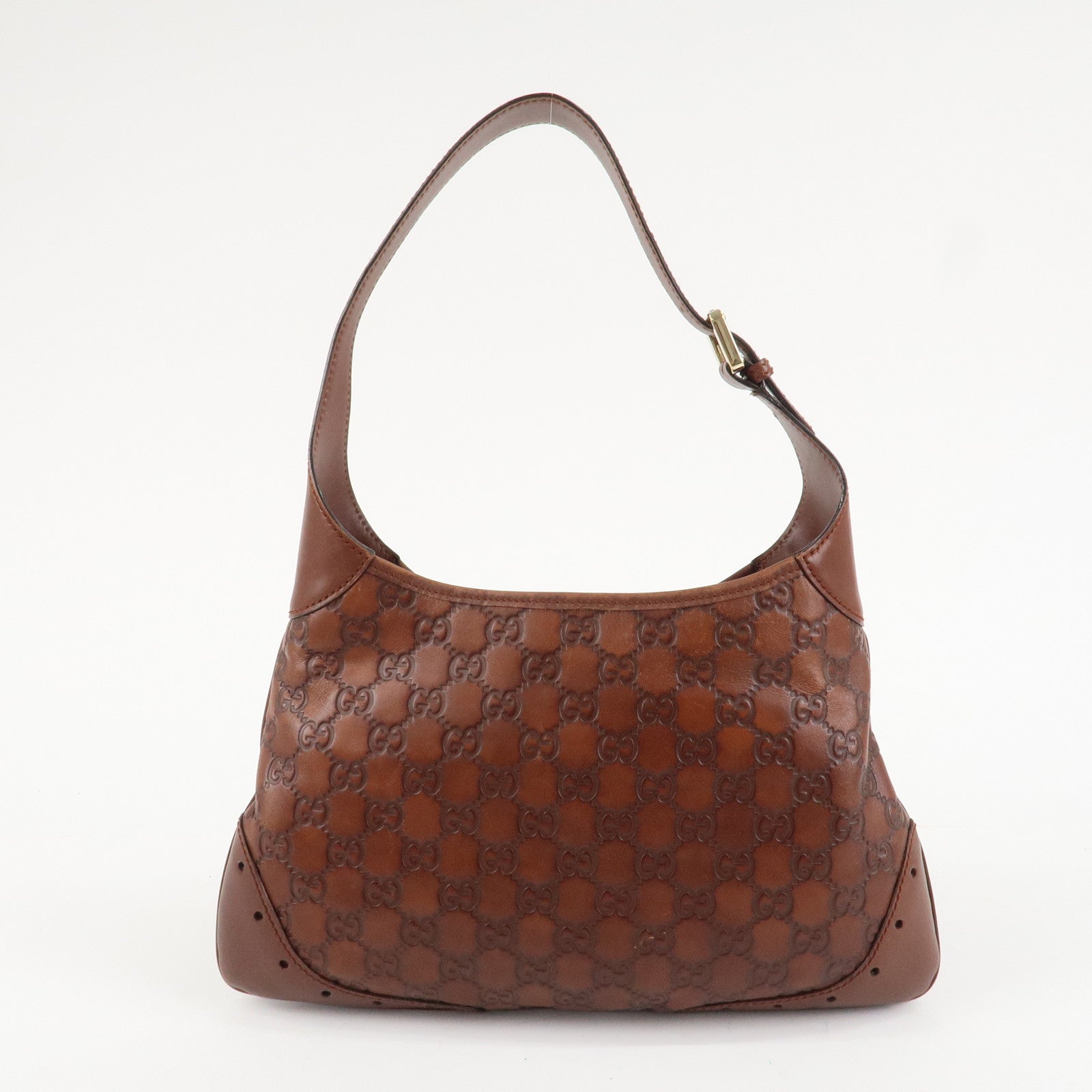 GUCCI Guccissima Leather Shoulder Bag Hand Bag Brown 145778 Used