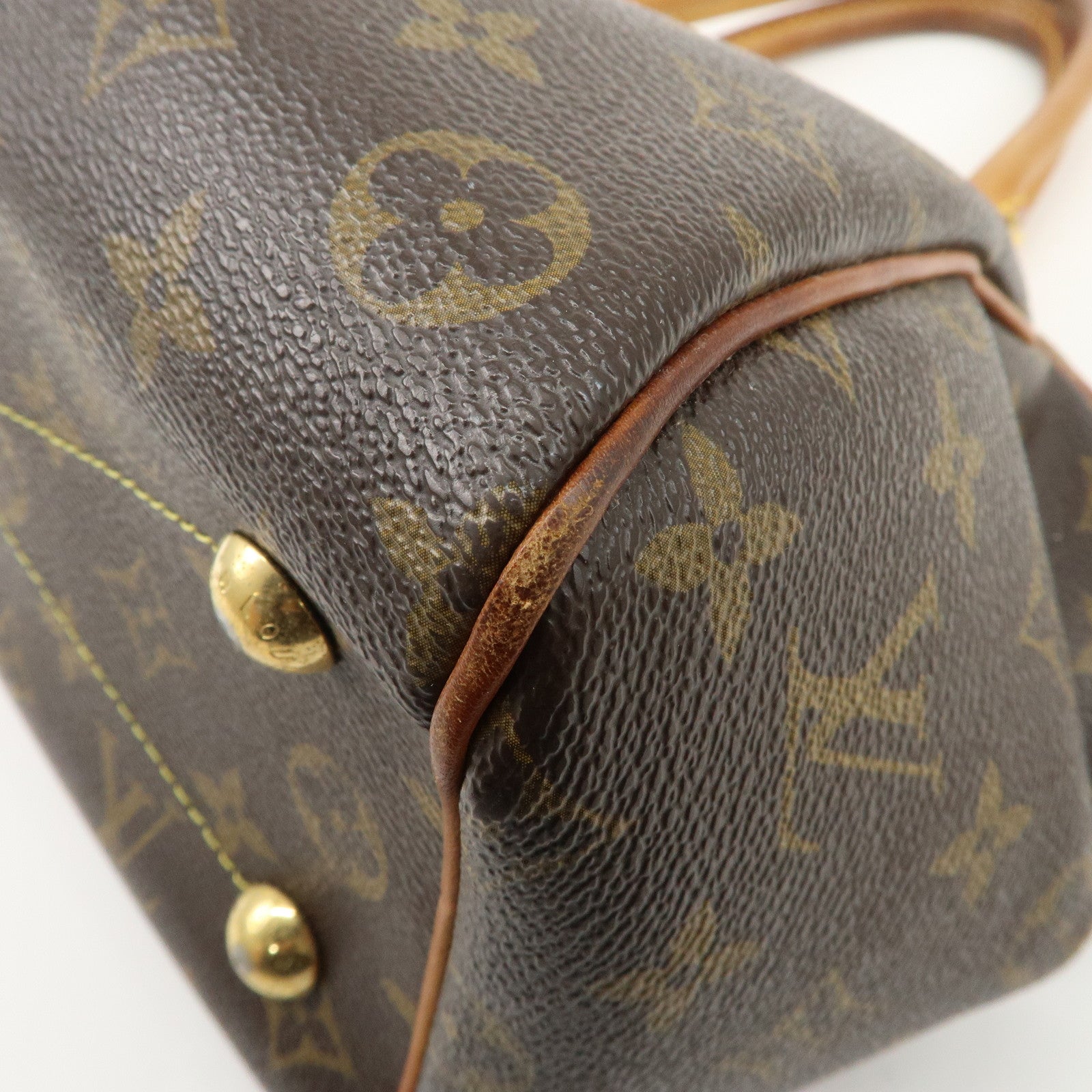 Louis Vuitton Monogram Tivoli PM Hand Bag Brown M40143 Used