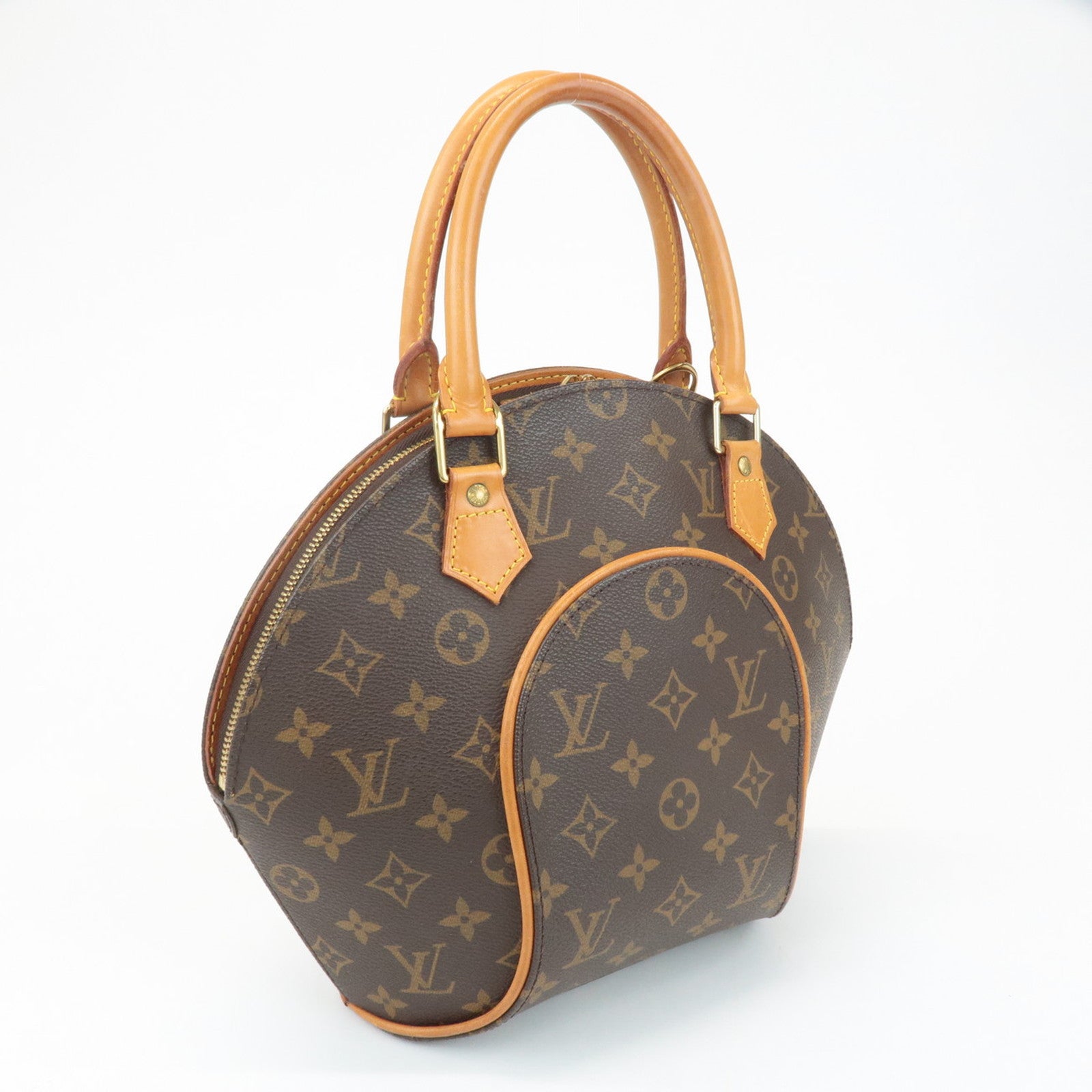 Louis Vuitton Monogram Ellipse PM Hand Bag Brown Gold HDW M51127