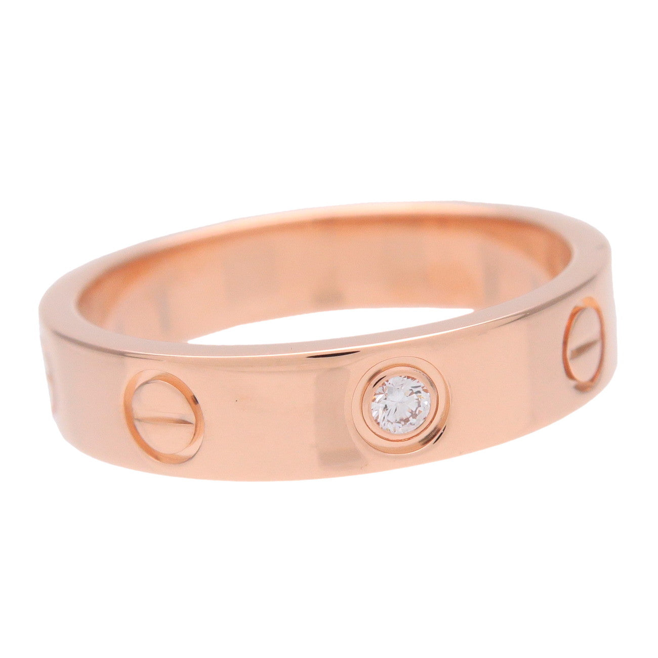 Cartier Mini Love 1P Diamond Ring K18 750PG #50 US5.5 CRB4050750