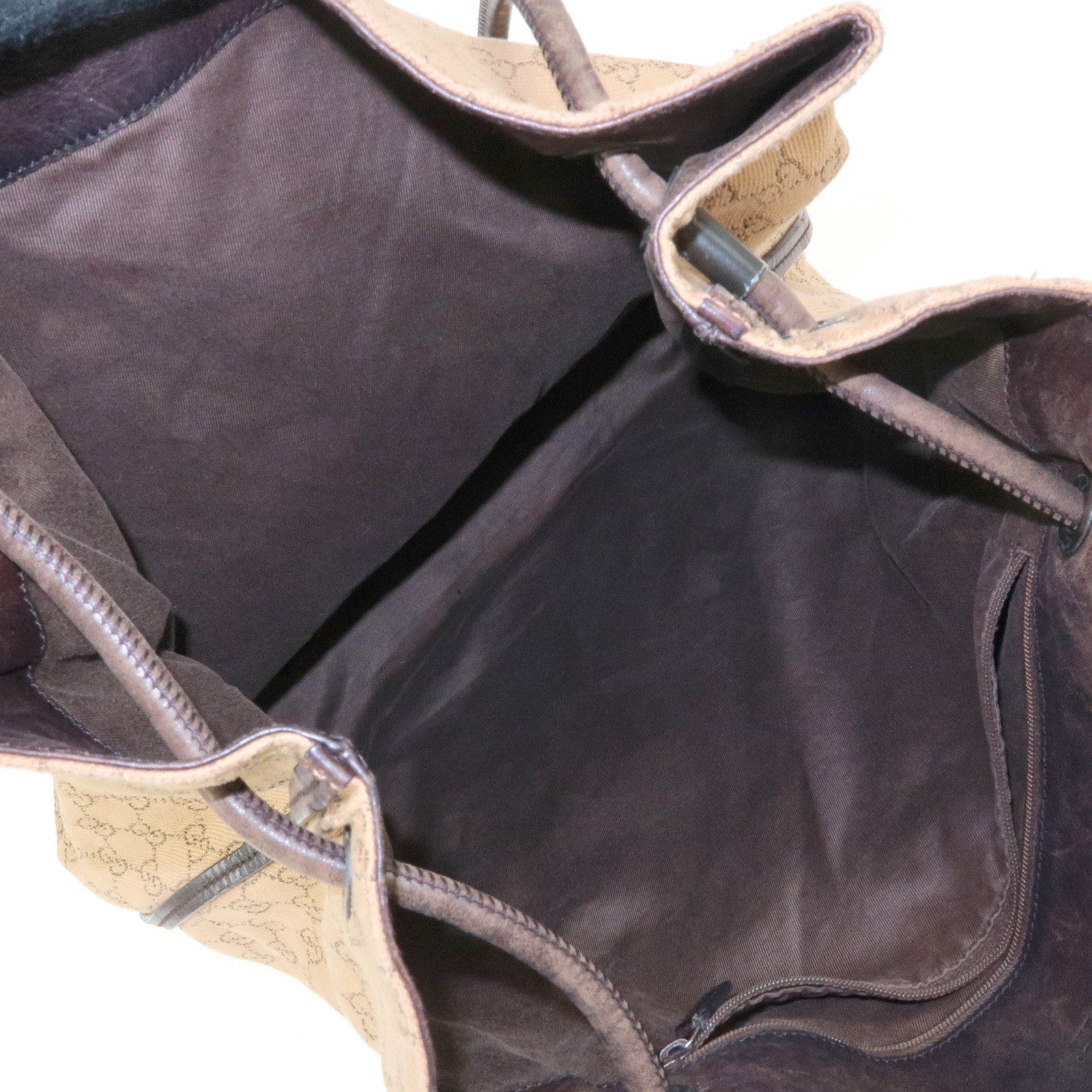 GUCCI GG Denim Leather Tote Bag Shoulder Bag Brown Beige 101340