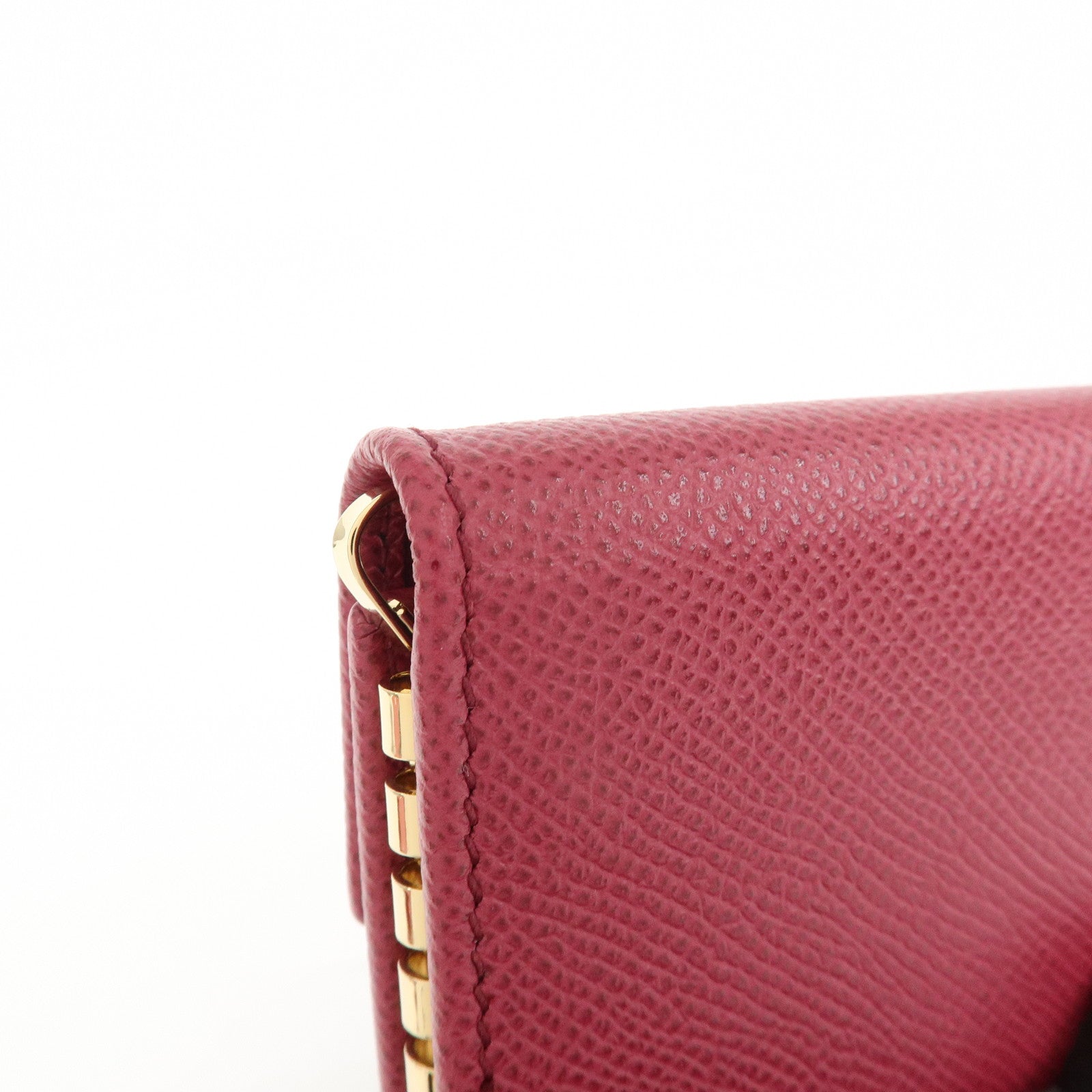 Ferragamo Gancini Leather 6 Ring Key Chain Key Case Red Gold