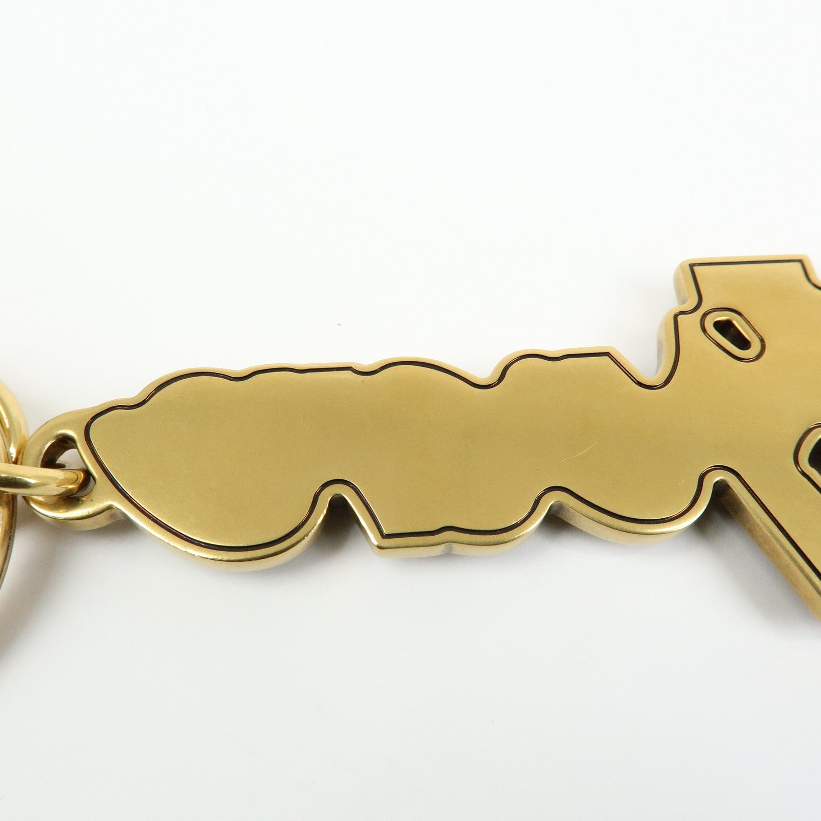 Louis Vuitton LV Lovers Studs Metal Bag Charm Key Chain Gold M01755