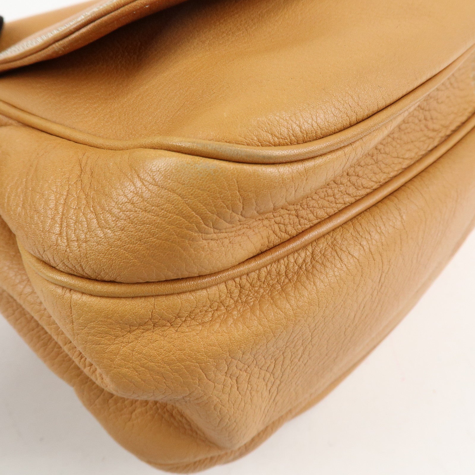 LOEWE Anagram Leather Shoulder Bag Crossbody Bag Brown Used