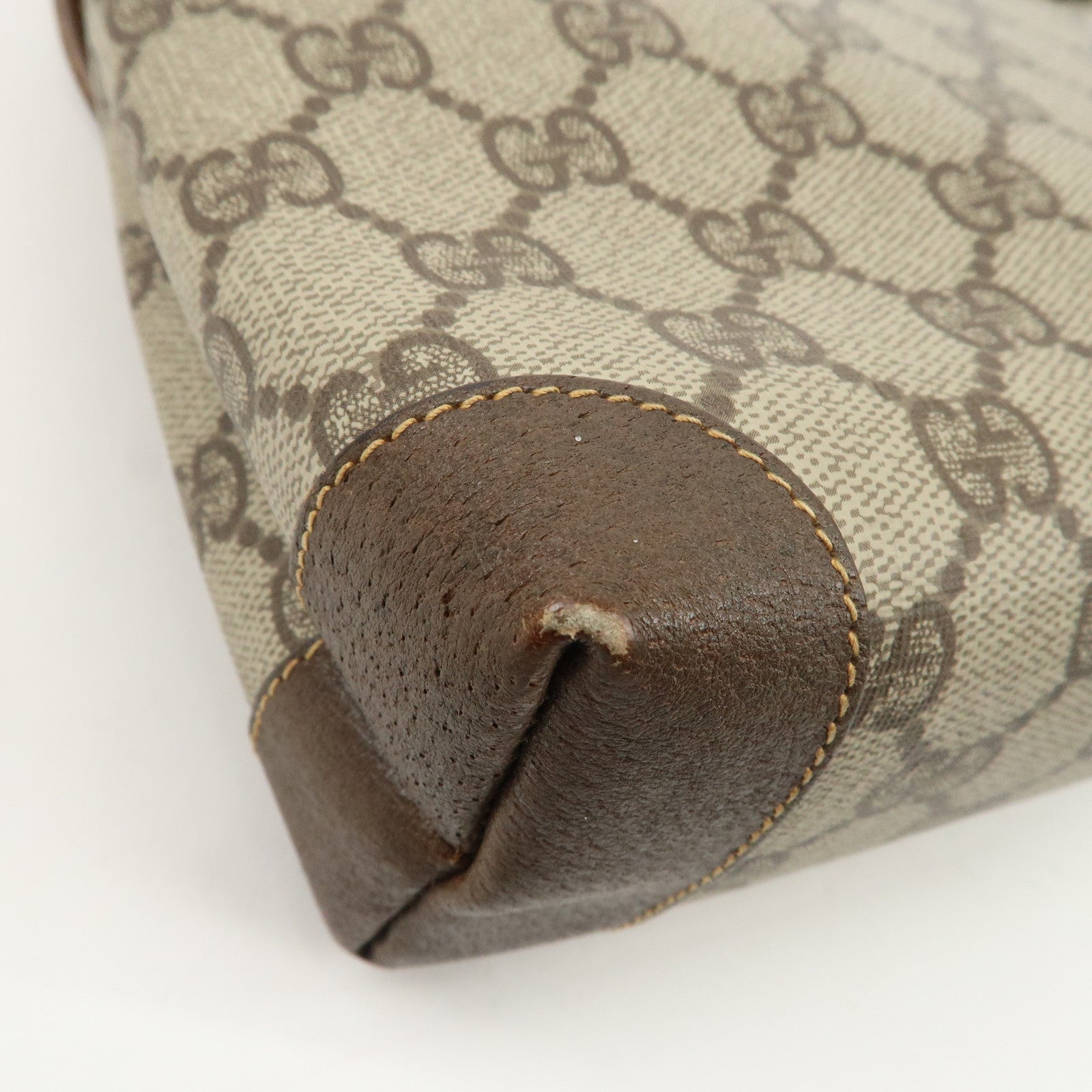 GUCCI Old Gucci GG Plus Leather Shoulder Bag 007.56.0087 Used